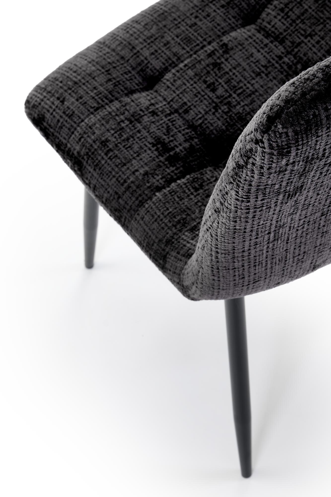 K547 jedálenská stolička otočná, látka velvet, čierna