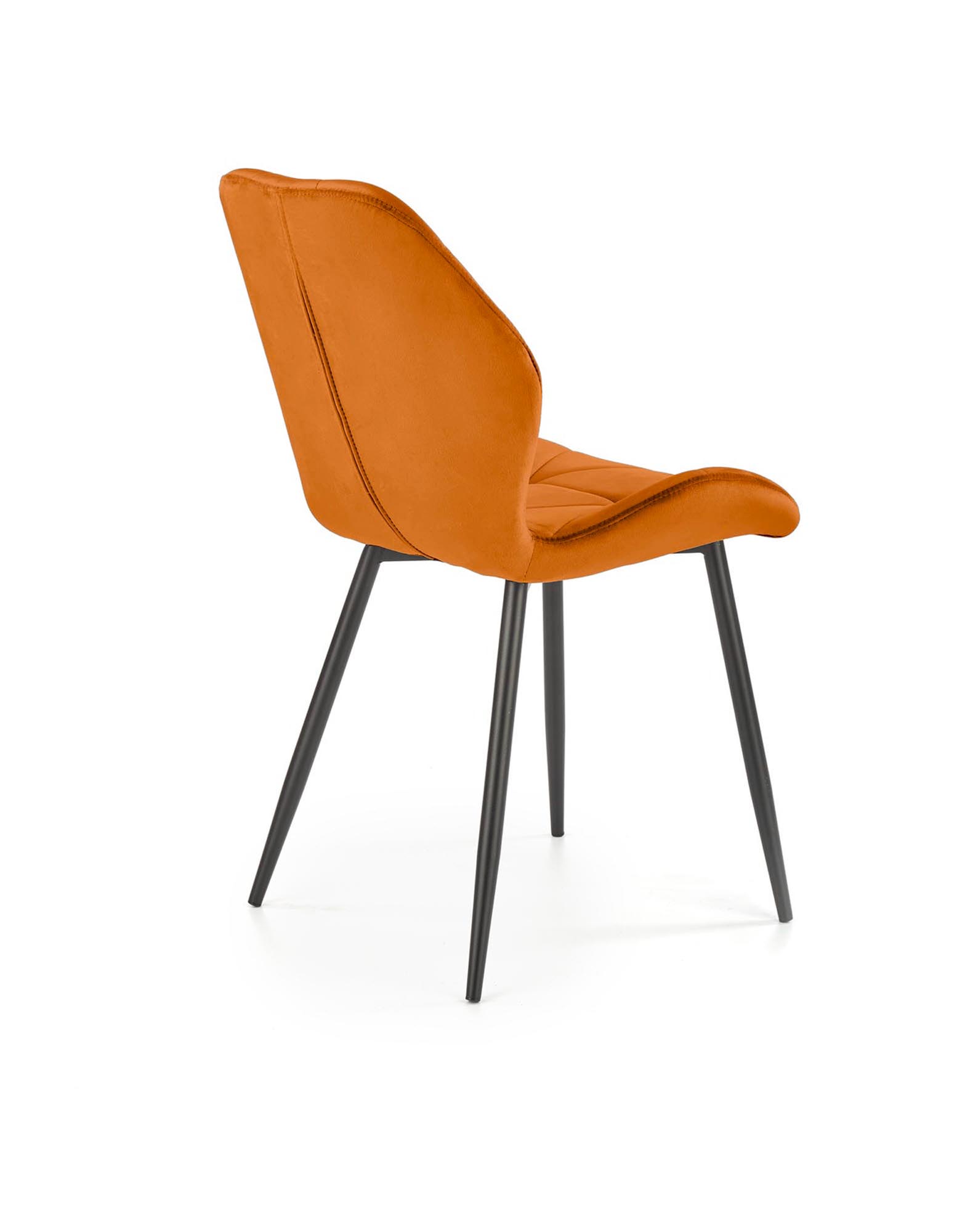 K453 jedálenská stolička,látka velvet škoricová/nohy kov čierny