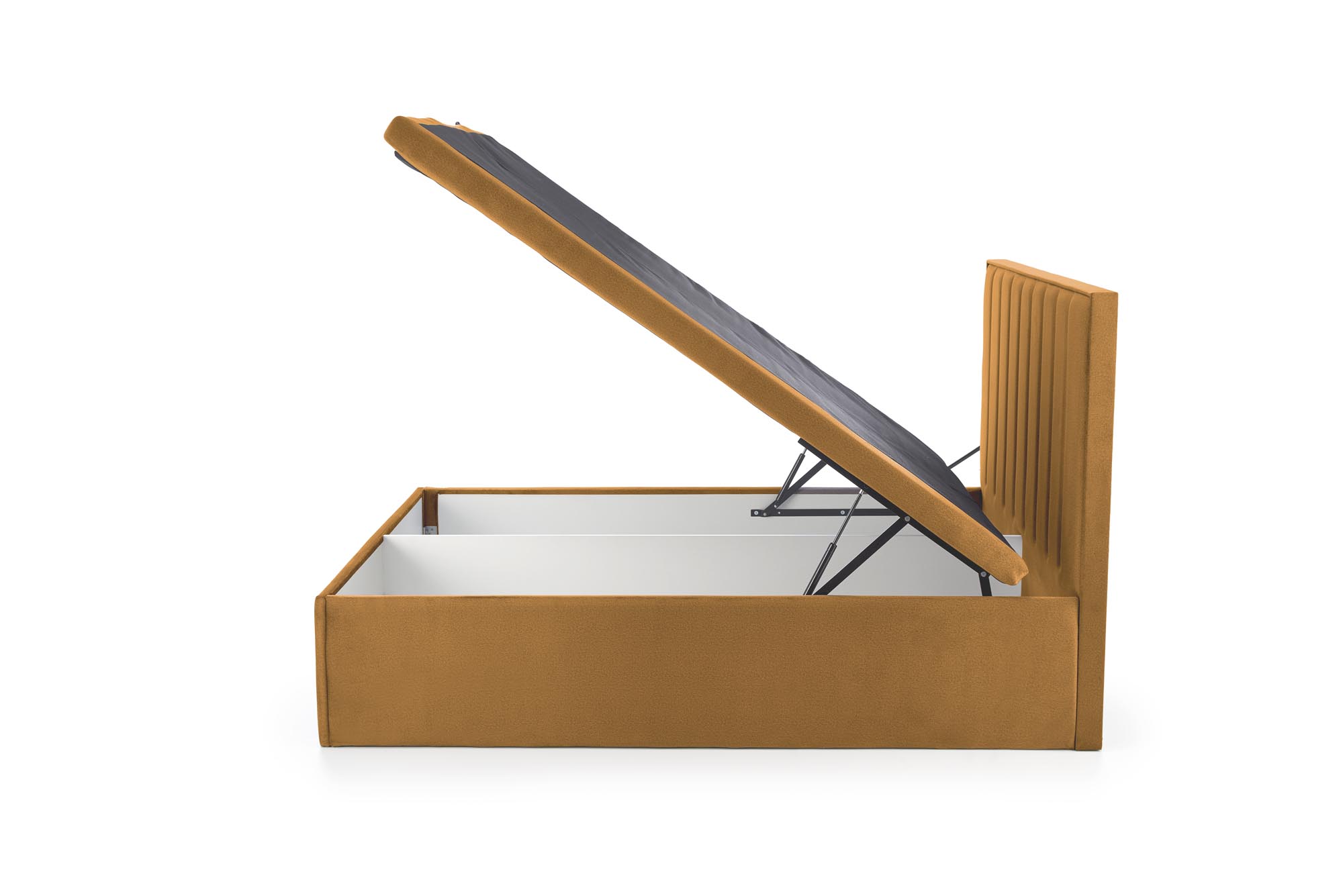 ASENTO 162/210/121cm posteľ s úložným priestorom,horčicová-ELEMENT8