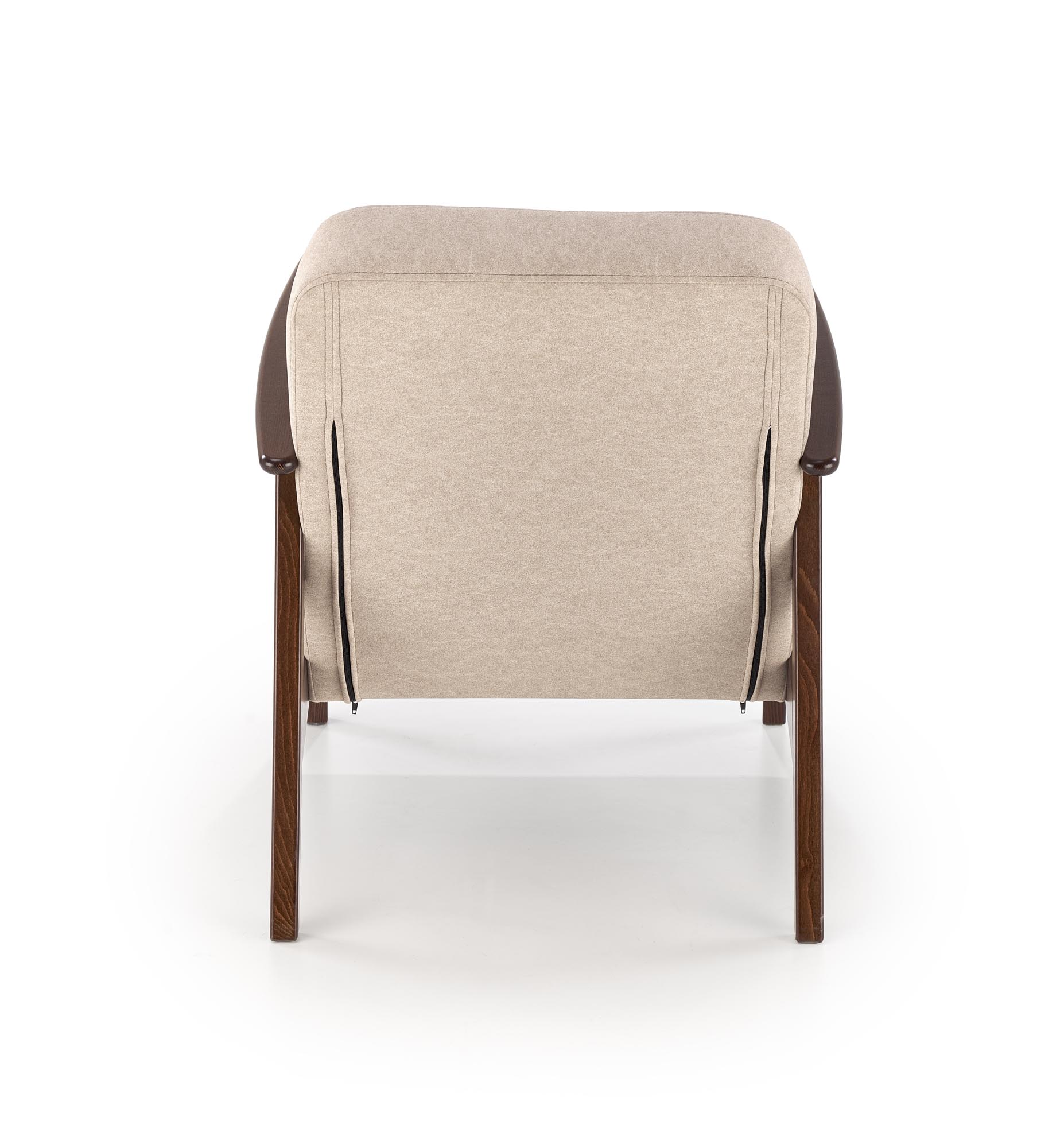 MILANO 1S kreslo, látka béžová CASTEL #15/ tmavý orech