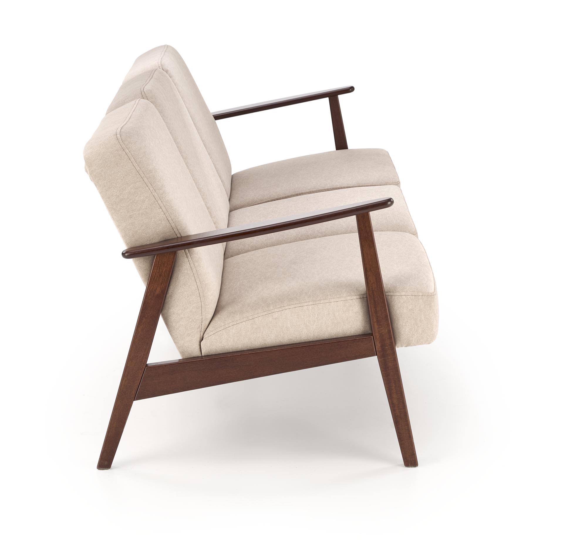 MILANO 3S kreslo, látka béžová CASTEL #15/ tmavý orech