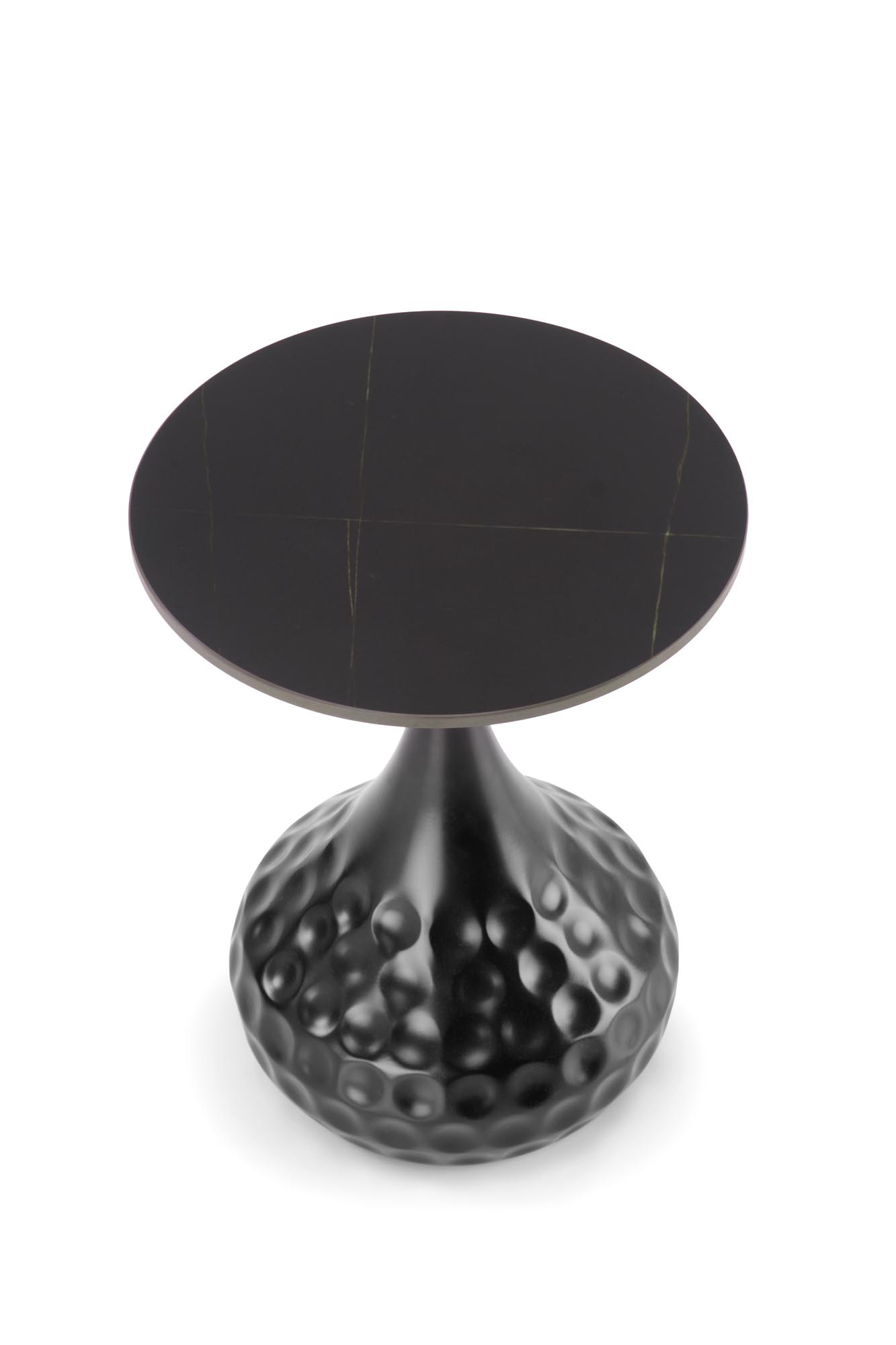 VERDE konferenčný stolík, 40/52cm, mramor/oceľ, čierna/čierna