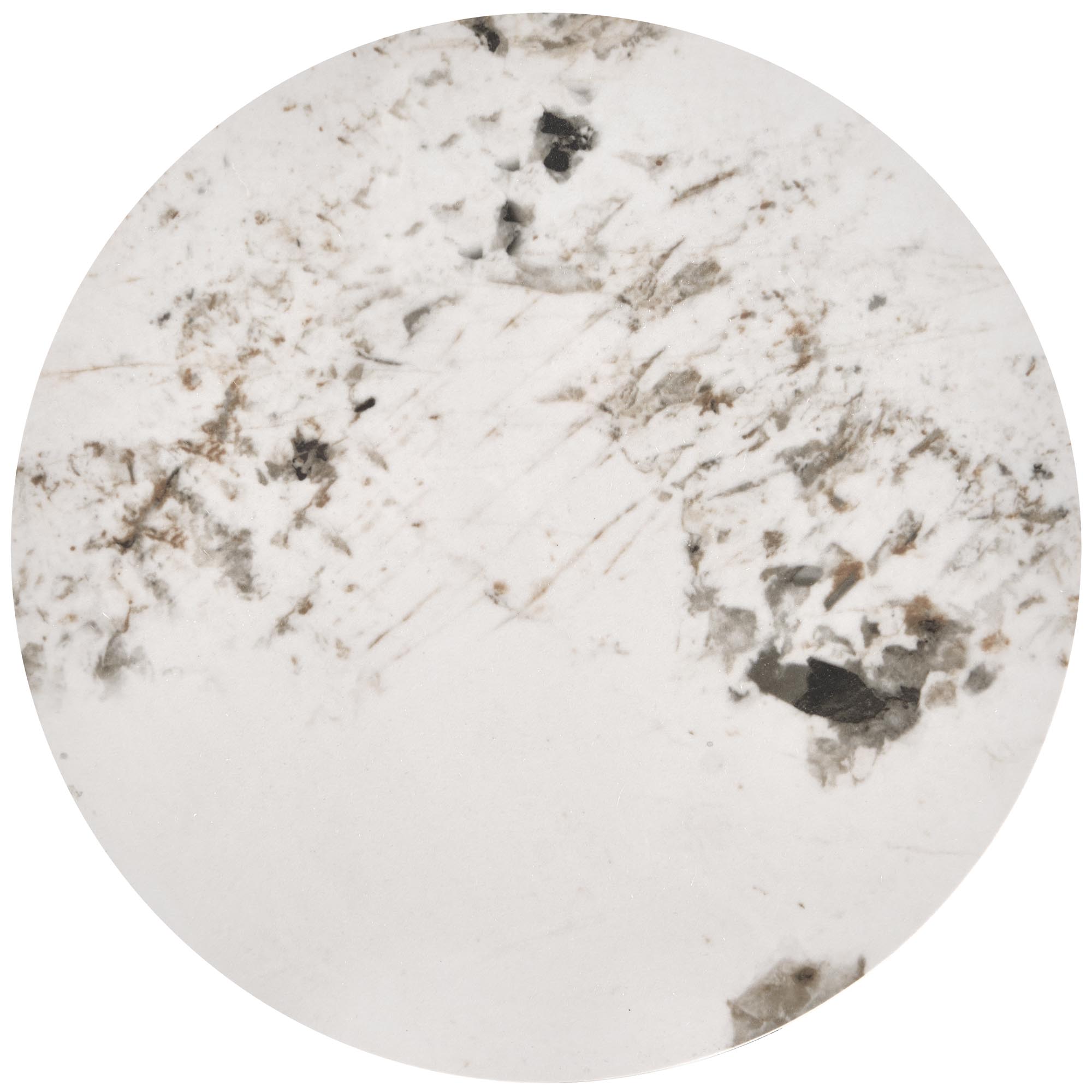 VERDE konferenčný stolík, 40/52cm, mramor/oceľ, biela/biela