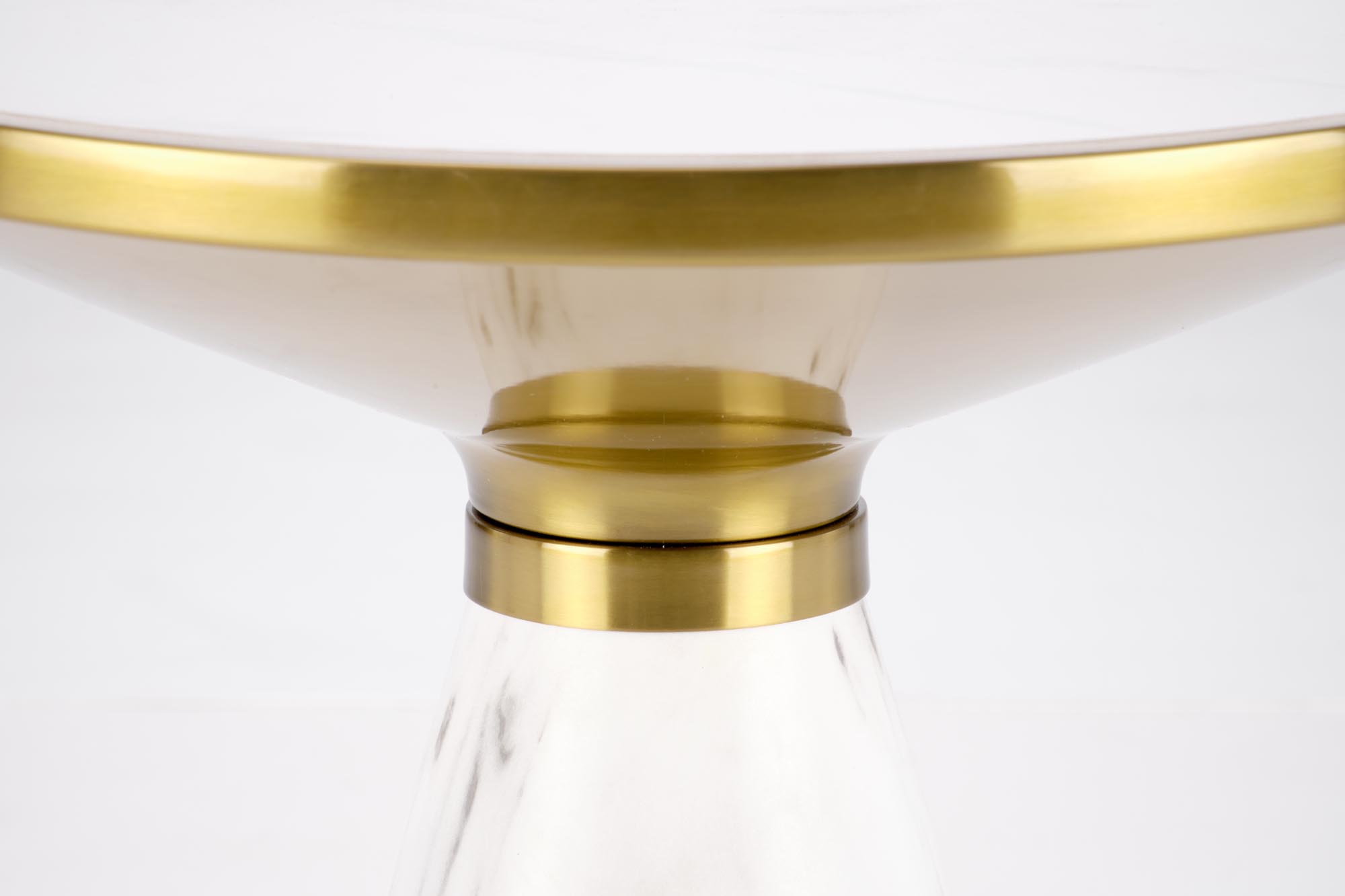 TALBI konferenčný stolík, 50/52 cm, mramor/oceľ-nerez, biela/zlatá