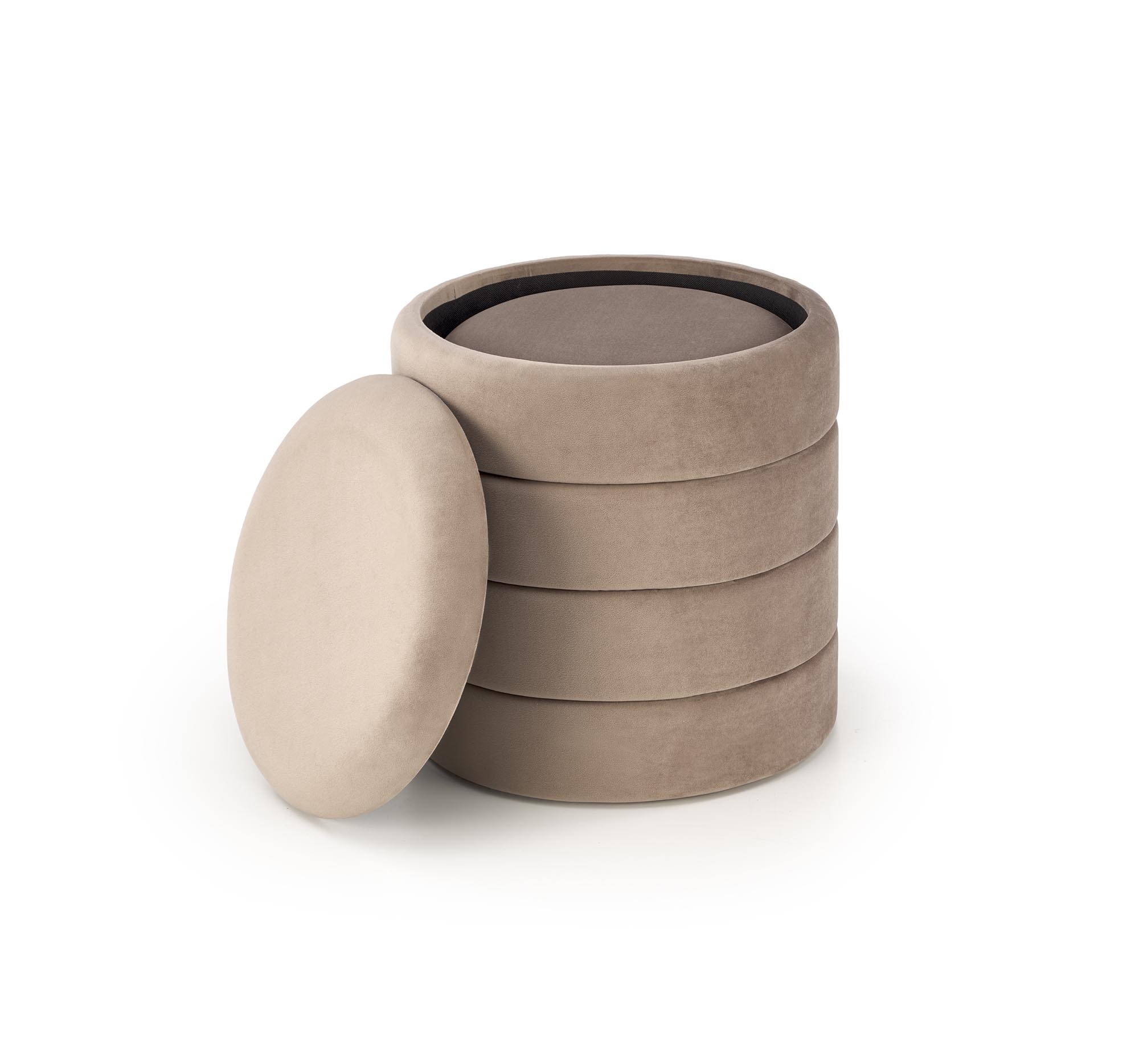 PACHO taburetka sada 2ks s úložným priestorom, béžová