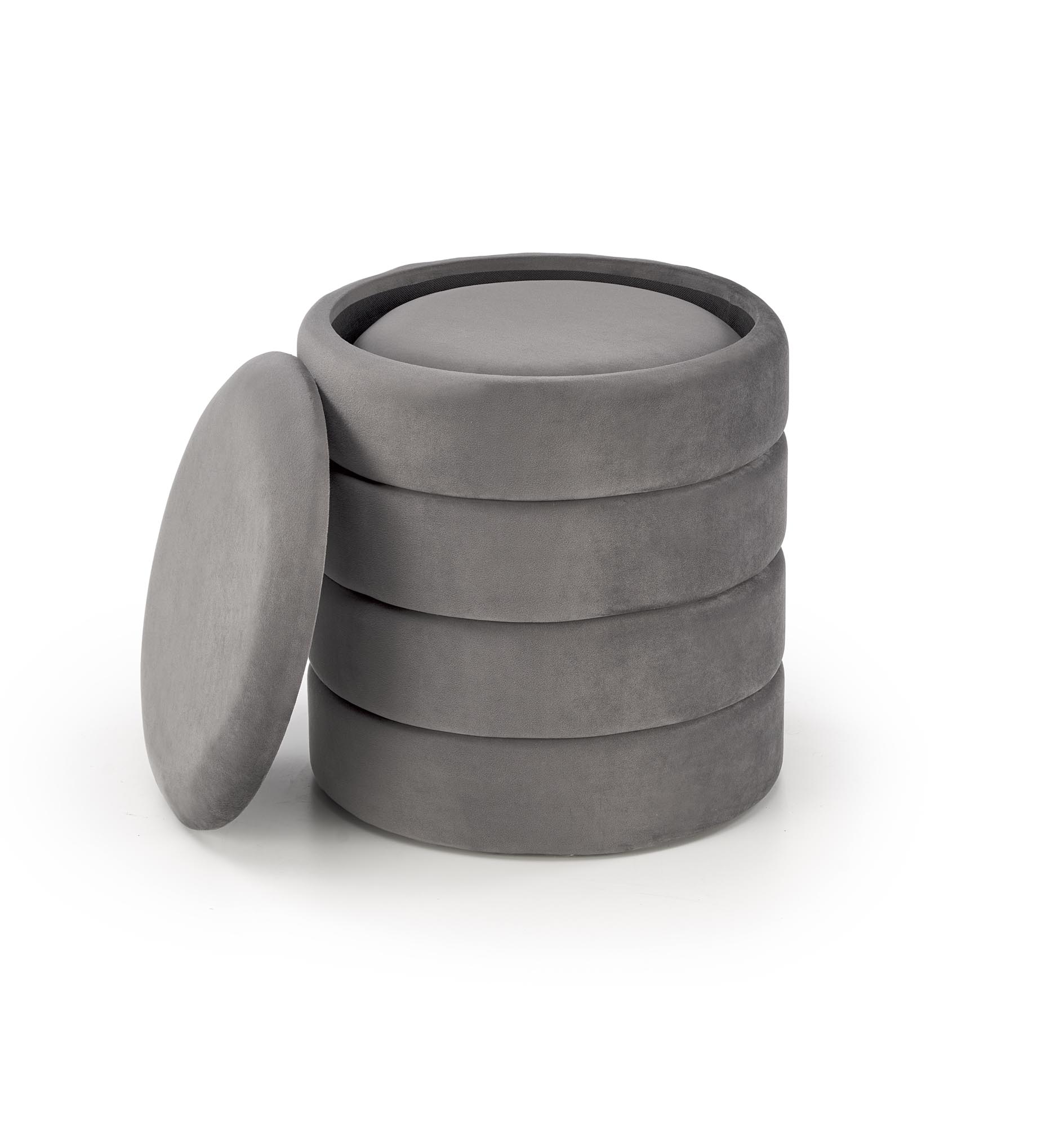 PACHO taburetka sada 2ks s úložným priestorom, sivá