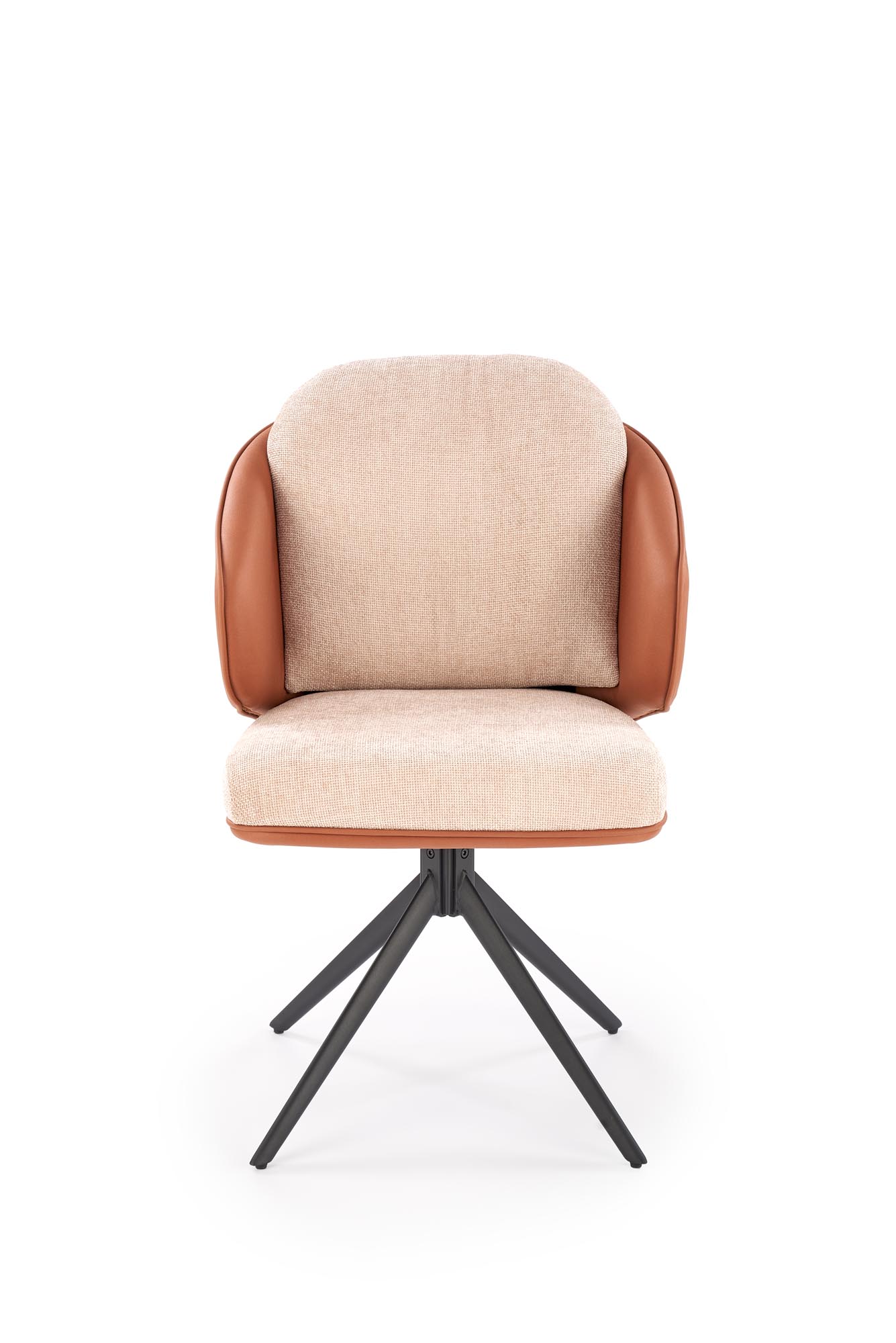 K554 jedálenská stolička otočná, látka velvet, hnedá/béžová