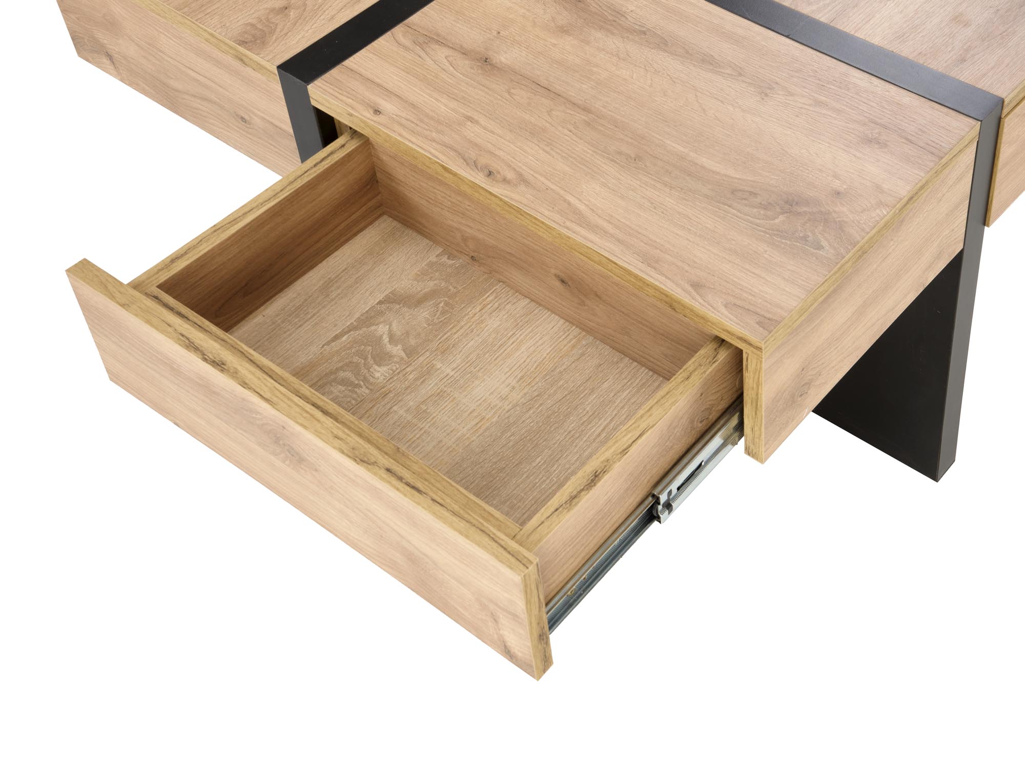 SEVILLA S konferenčný stolík, 80/80/47cm, dub craft/čierny