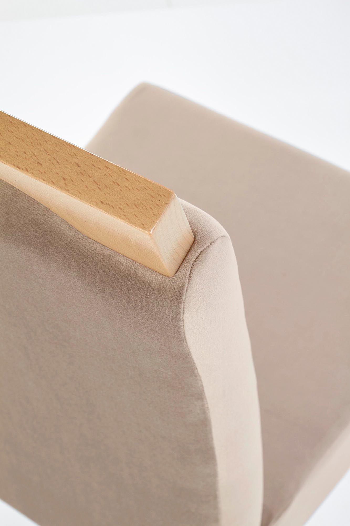 CLARION jedálenská stolička,drevo dub medový/látka bledohnedá MONOLITH09