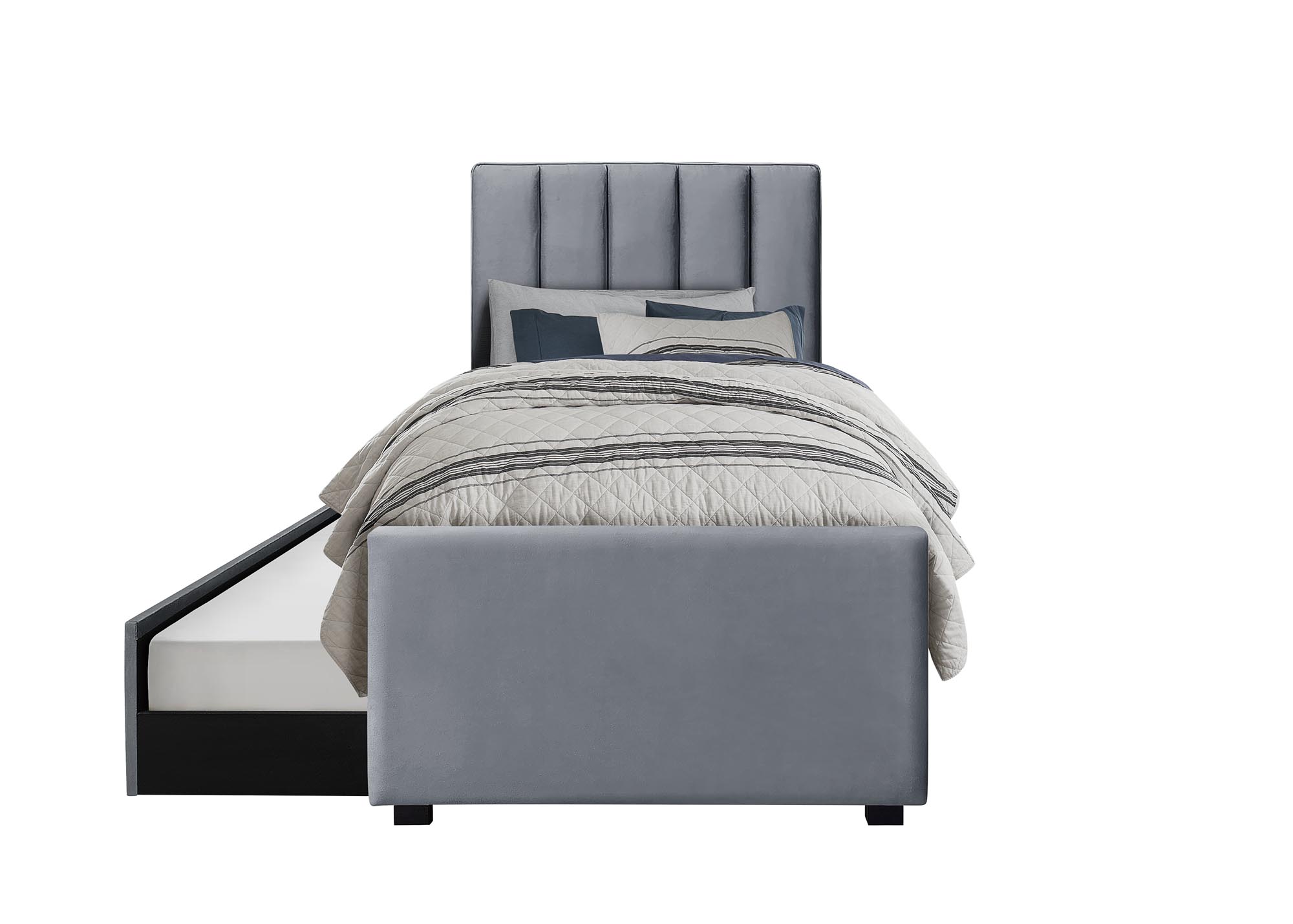 RUSO 90 posteľ s úložným prestorom, látka VELVET, sivá