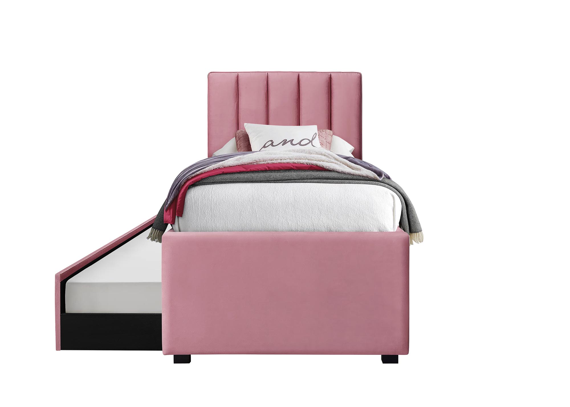 RUSO 90 posteľ s úložným prestorom, látka VELVET, ružová