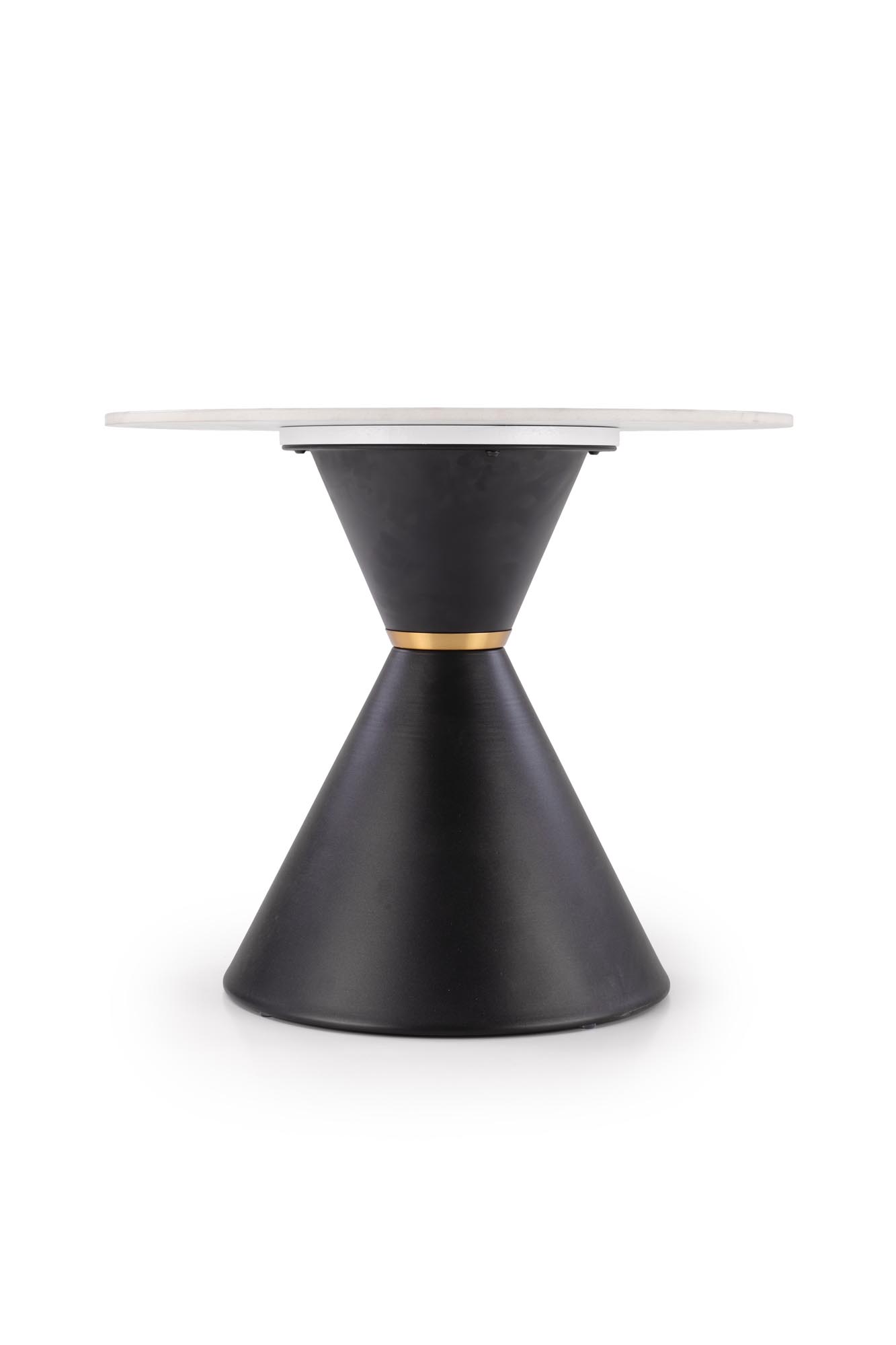 GORETTI S konferenčný stolík okrúhly 60/51cm, oceľ/mramor, biela/čierna - NA SKLADE!