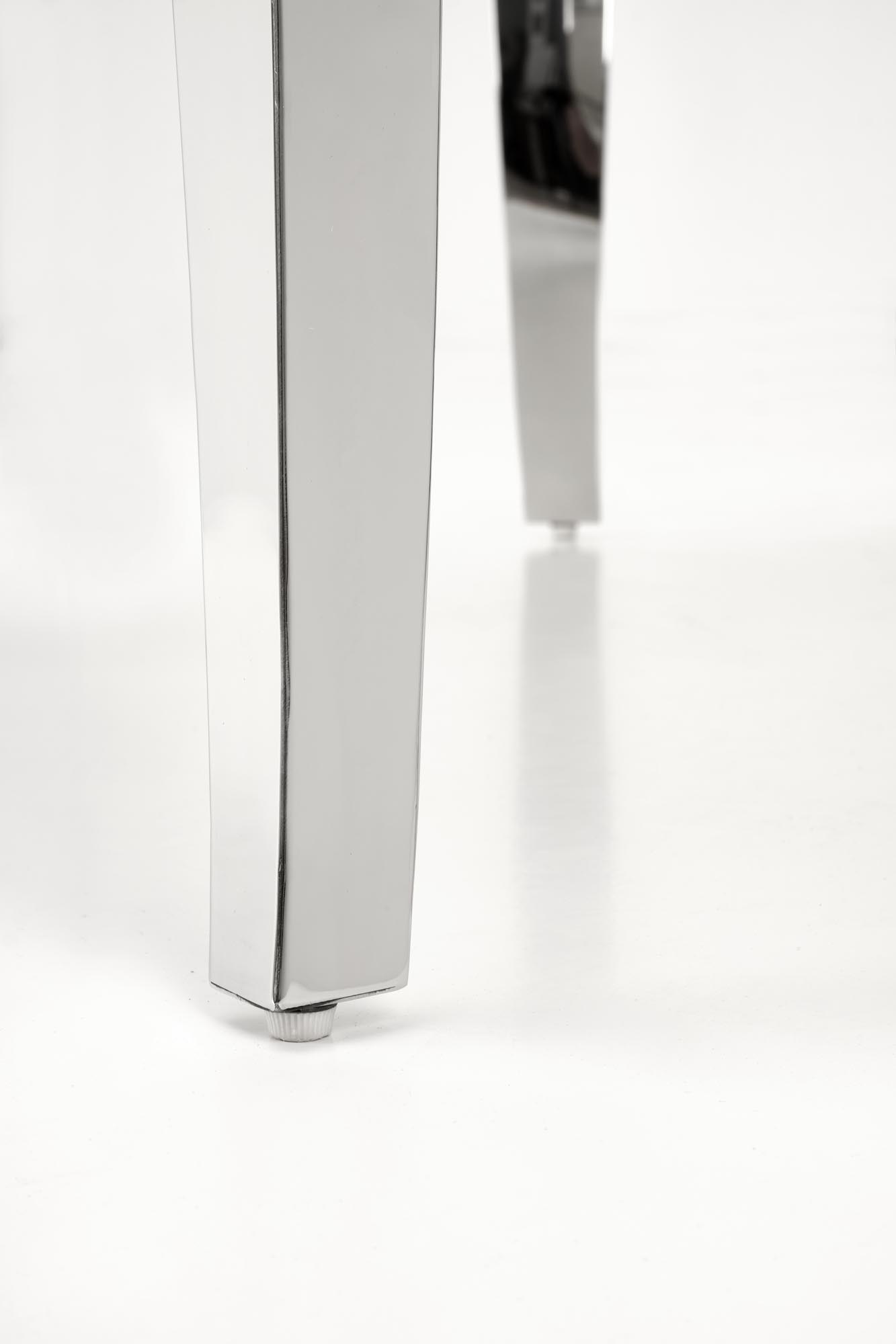 REGINALD jedálenský stôl okrúhly, 120/76/77cm, oceľ/mramor biely/nohy chróm