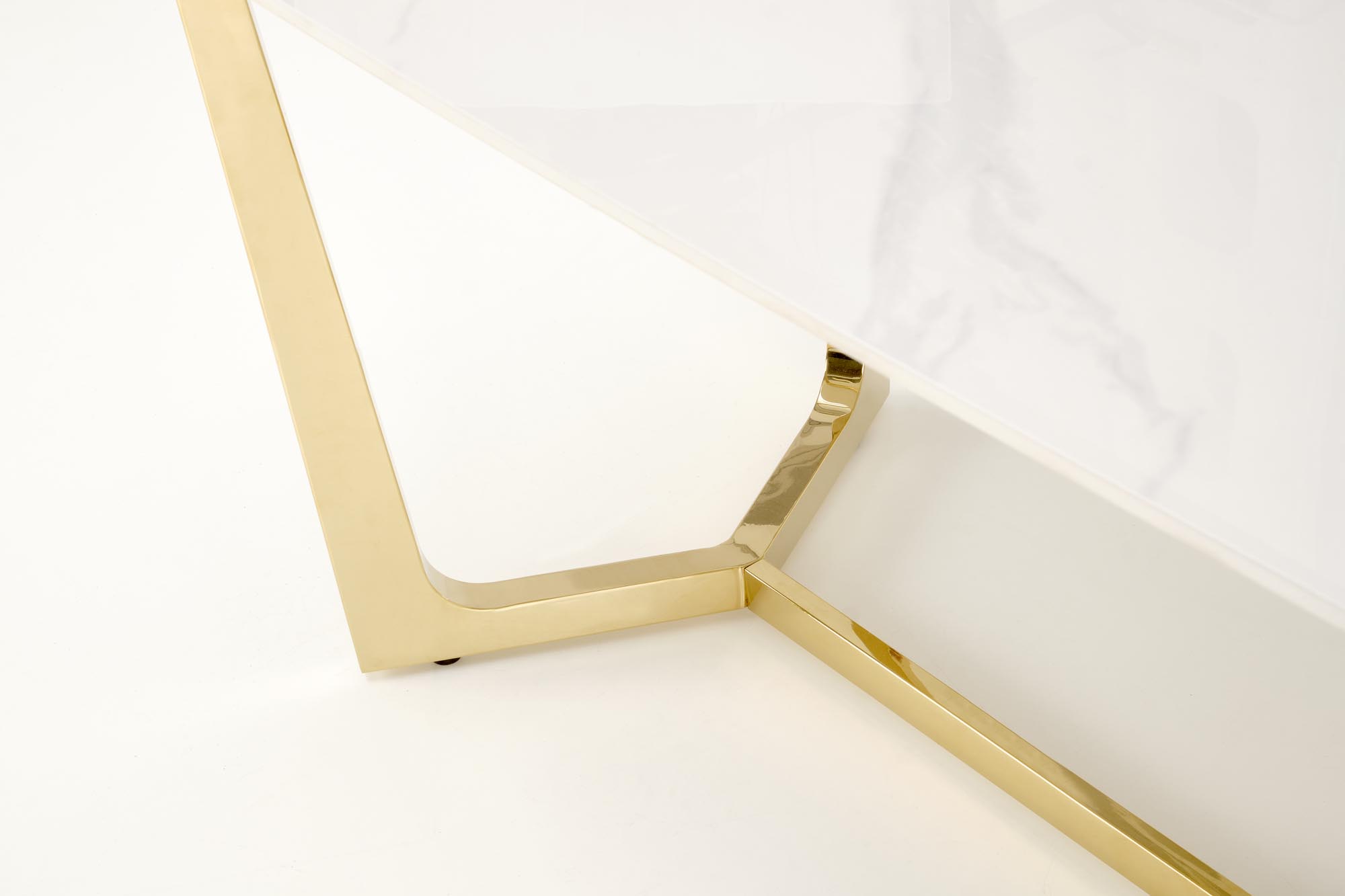 CLEMENTE stôl 160/90/76/120 cm, biely mramor/nohy zlaté 