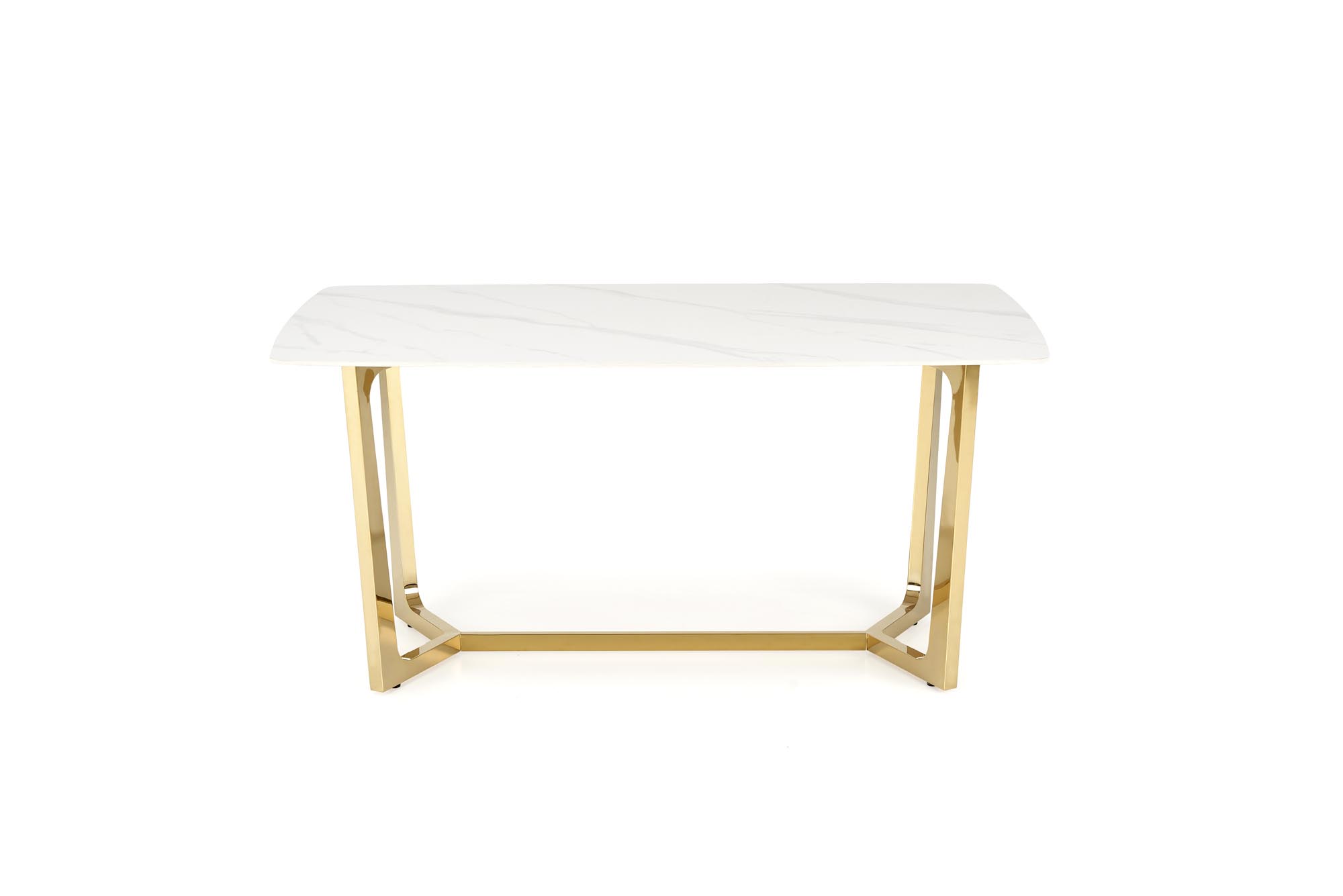 CLEMENTE stôl 160/90/76/120 cm, biely mramor/nohy zlaté 