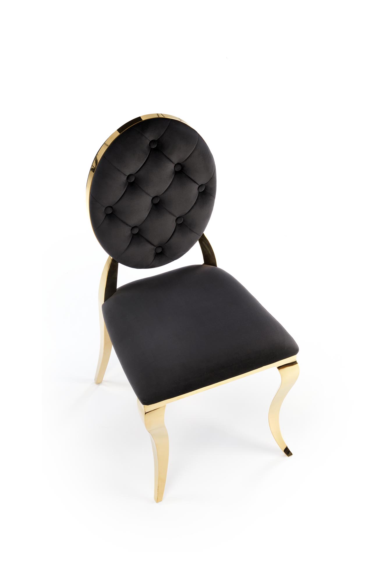 K556 jedálenská stolička, látka BLUVEL#19 čierna/zlatá