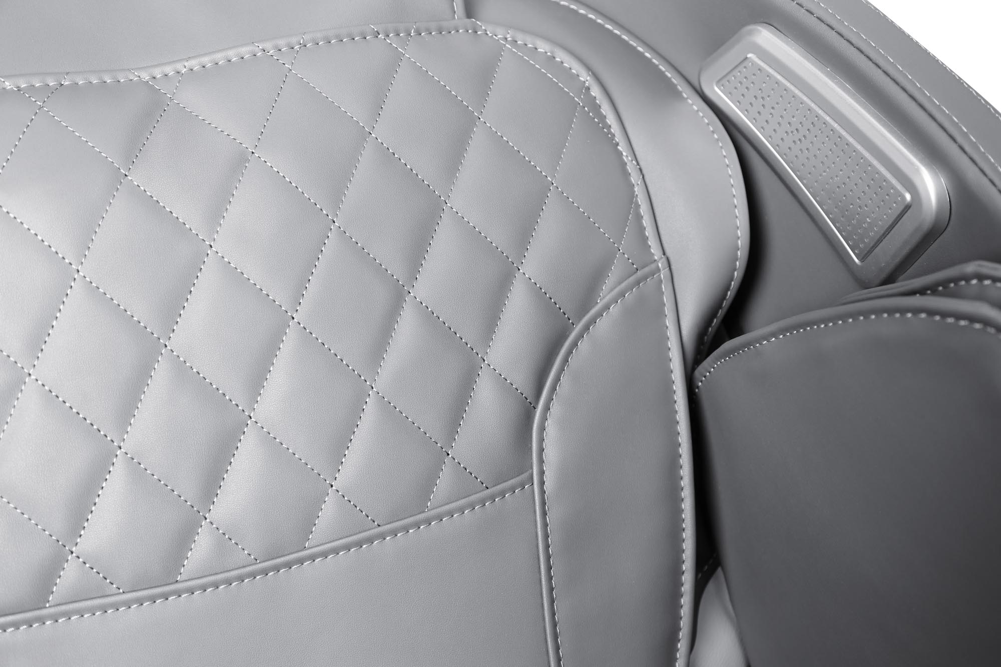 SOLARIA oddychové kreslo polohovacie elektrické+20 prog., ekokoža krémová/sivá