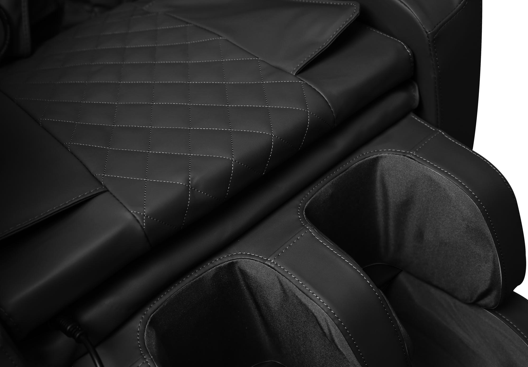 SOLARIA oddychové kreslo polohovacie elektrické+20 prog., ekokoža čierna