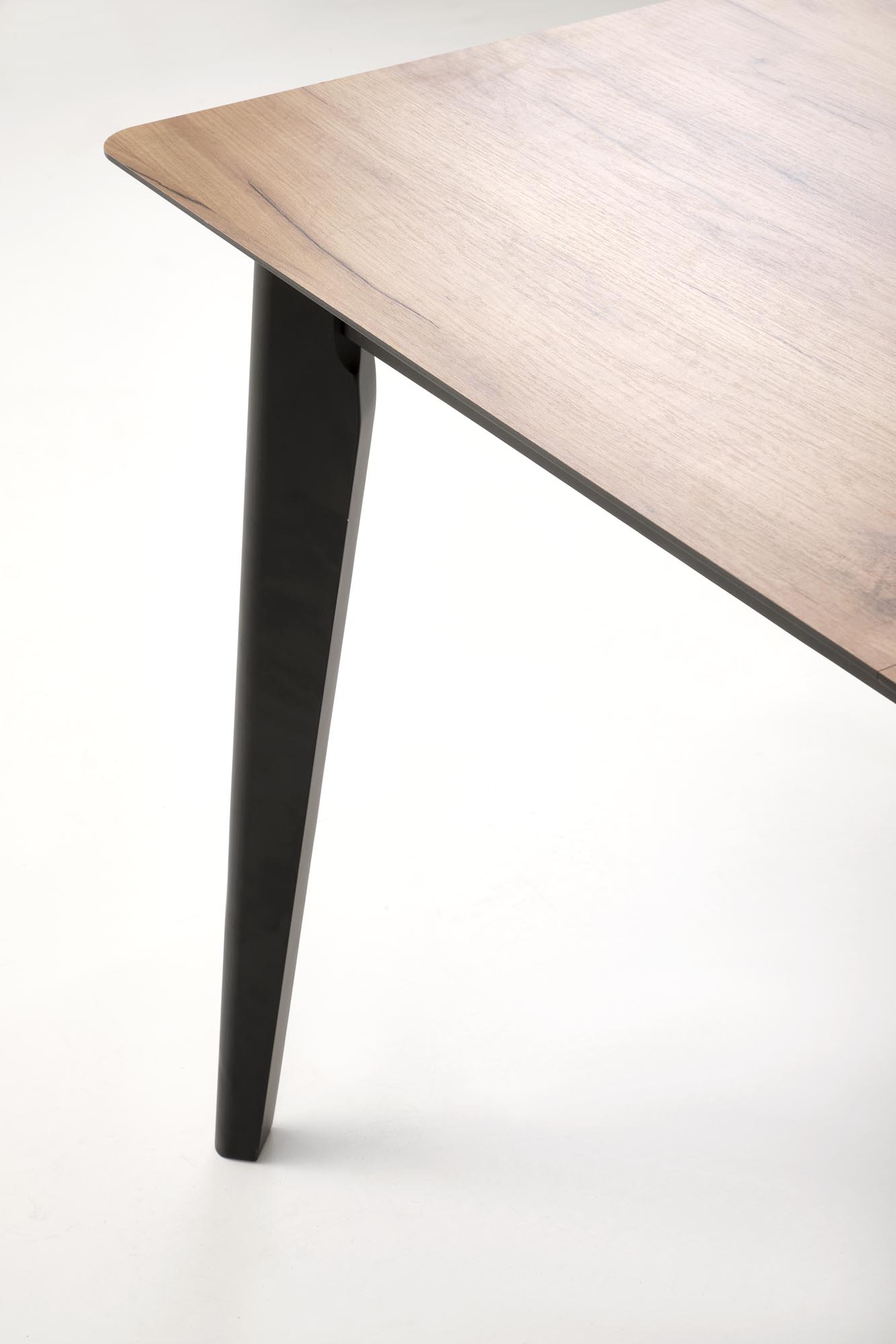 GULIAN jedálenský stôl 140-180/90/76/153cm,lamino/masív,dub wotan/čierna