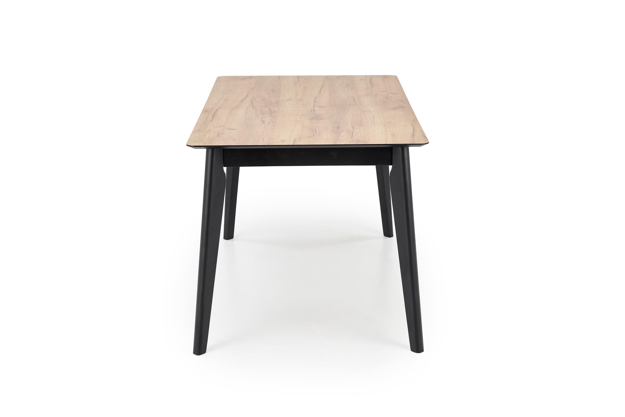 GULIAN jedálenský stôl 140-180/90/76/153cm,lamino/masív,dub wotan/čierna