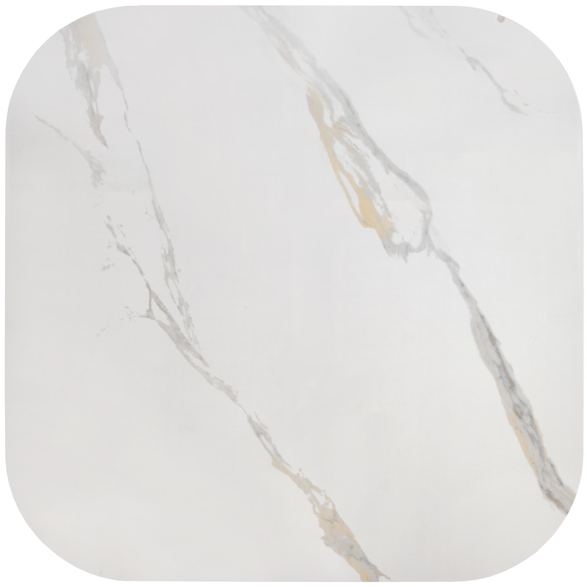 BORNA konferenčný stolík, 80/80/40cm, mramor/oceľ, biely/ čierny