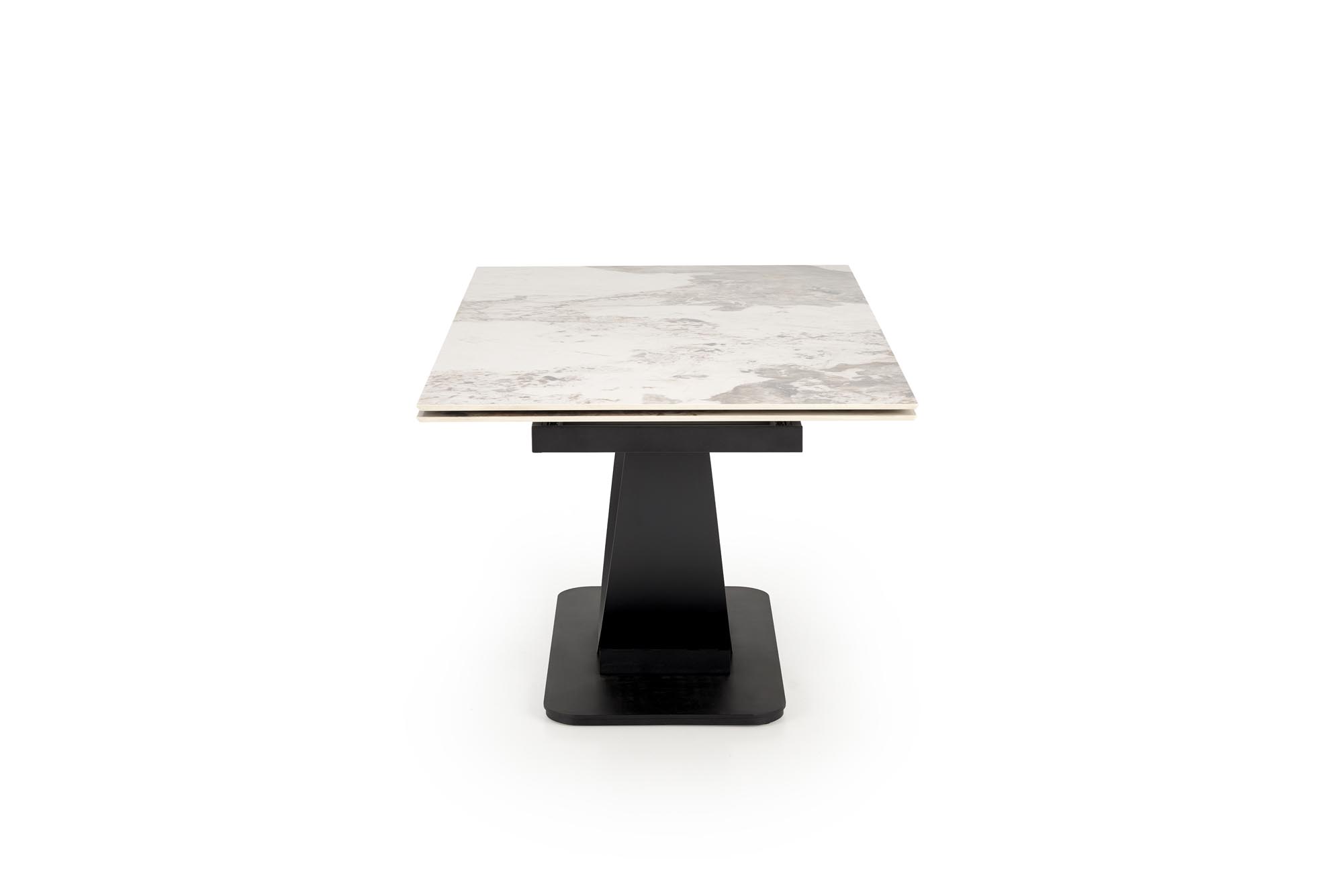 FERNANDO stôl jedálenský160-240/92/75cm, mramor/oceľ,biela/čierna