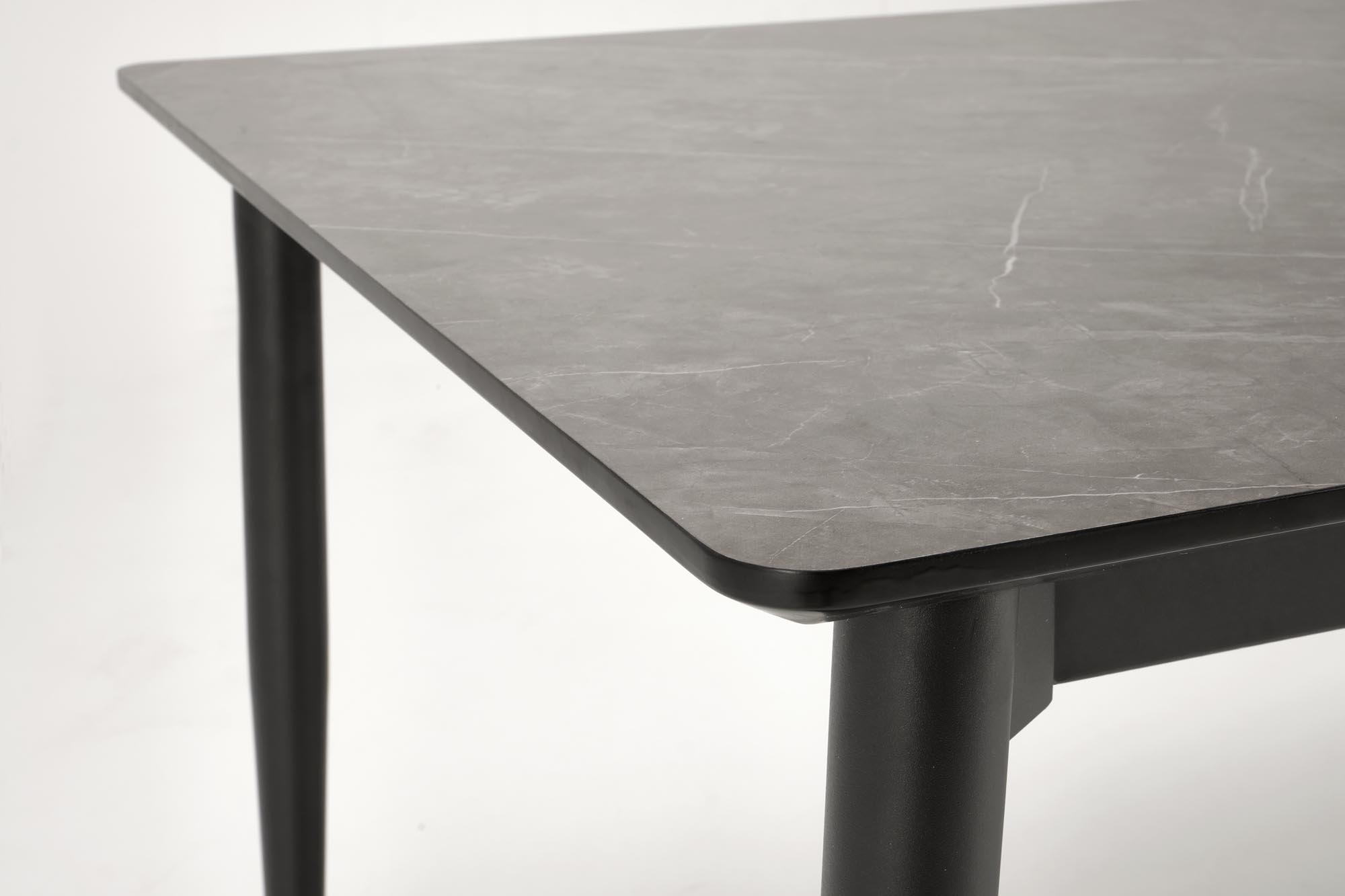 CHARLES stôl jedálenský 180-260/90/76/80-170cm, jaseň.mramor/čierne