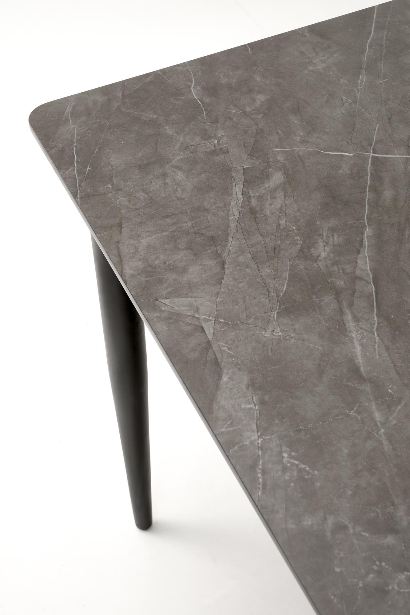 CHARLES stôl jedálenský 180-260/90/76/80-170cm, jaseň.mramor/čierne