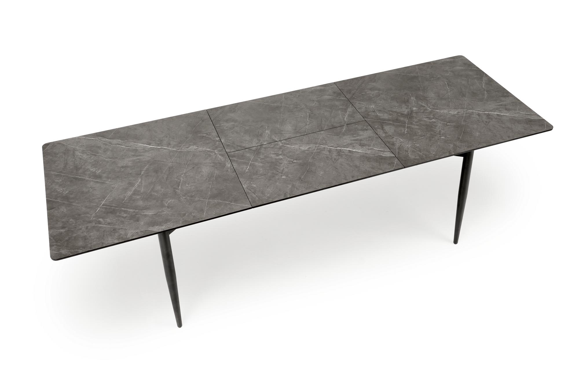 CHARLES stôl jedálenský 180-260/90/76/80-170cm, jaseň.mramor/čierne