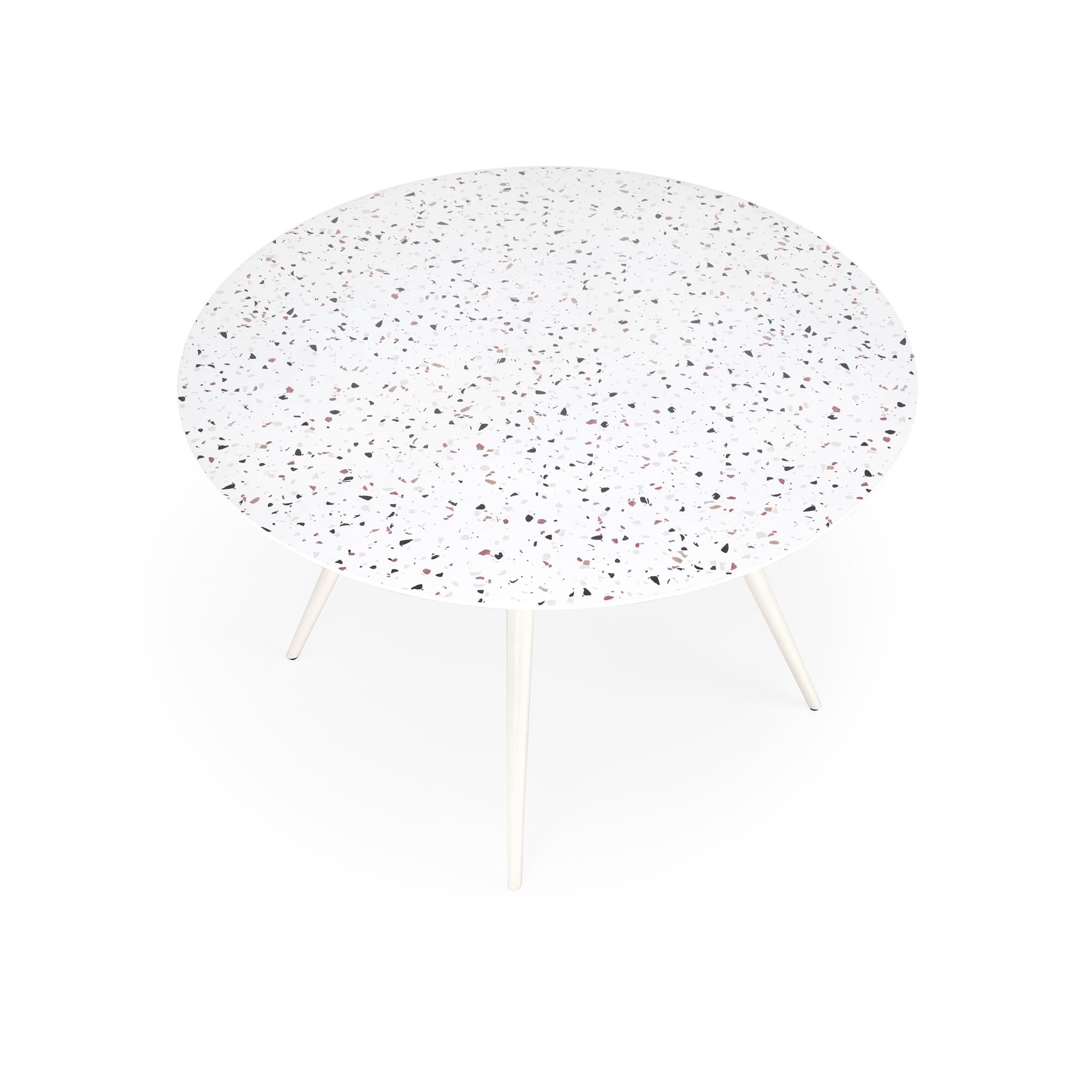 ARAMIS jedálenský stôl okrúhly, MDF+laminat, farba lastryko/biela