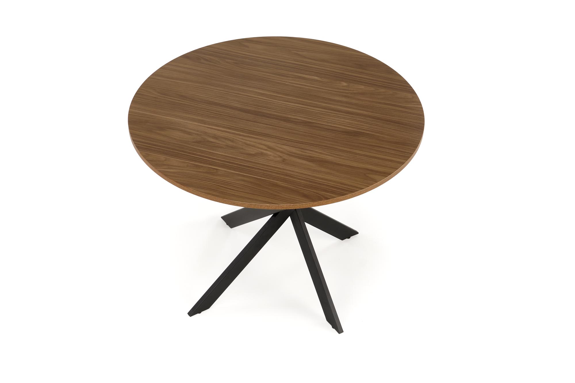 EDGAR stôl jedálenský okrúhly, orech/ nohy čierne