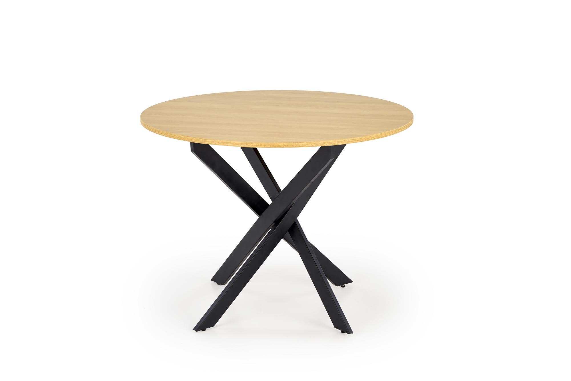 EDGAR stôl jedálenský okrúhly, dub zlaty/ nohy čierne