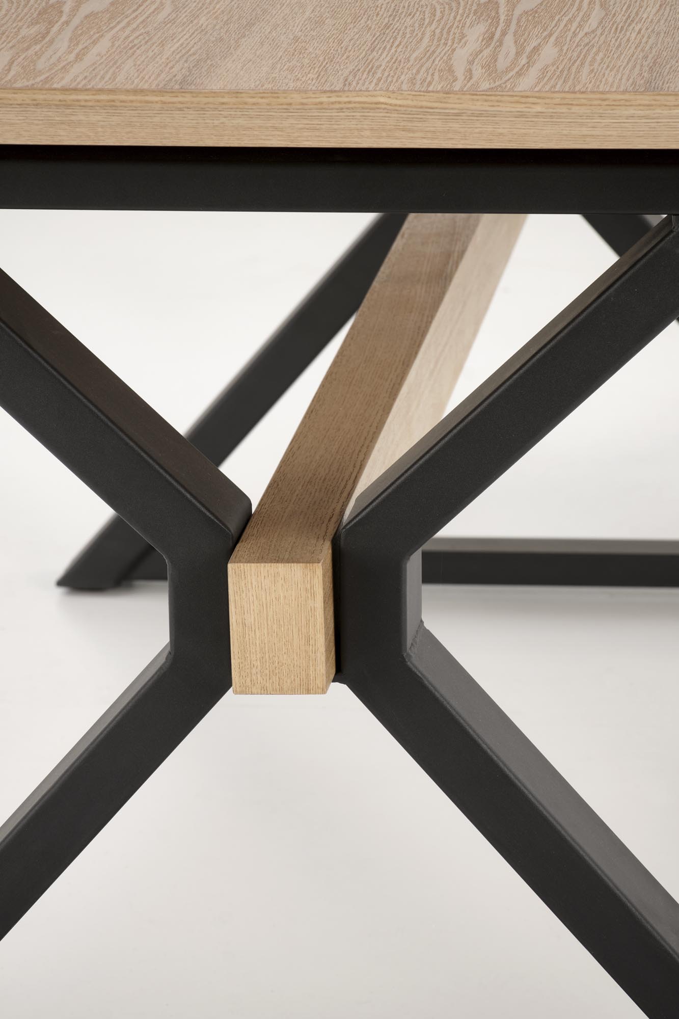 HENRY jedálenský stôl 180-300/100/75/13cm,MDF/oceľ, prírodná/čierna