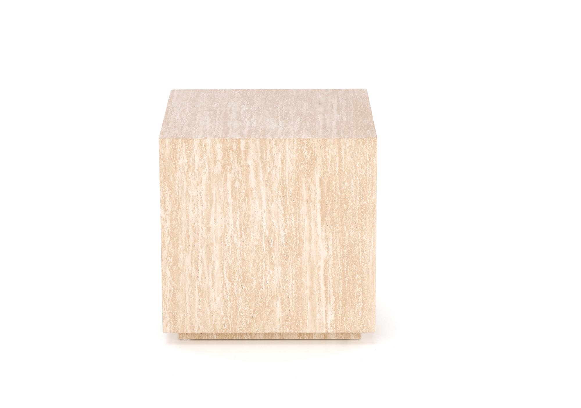 TRAVETINO S KWADRAT konferenčný stolík, 45/45/45cm, dyhovaná MDF, travertín