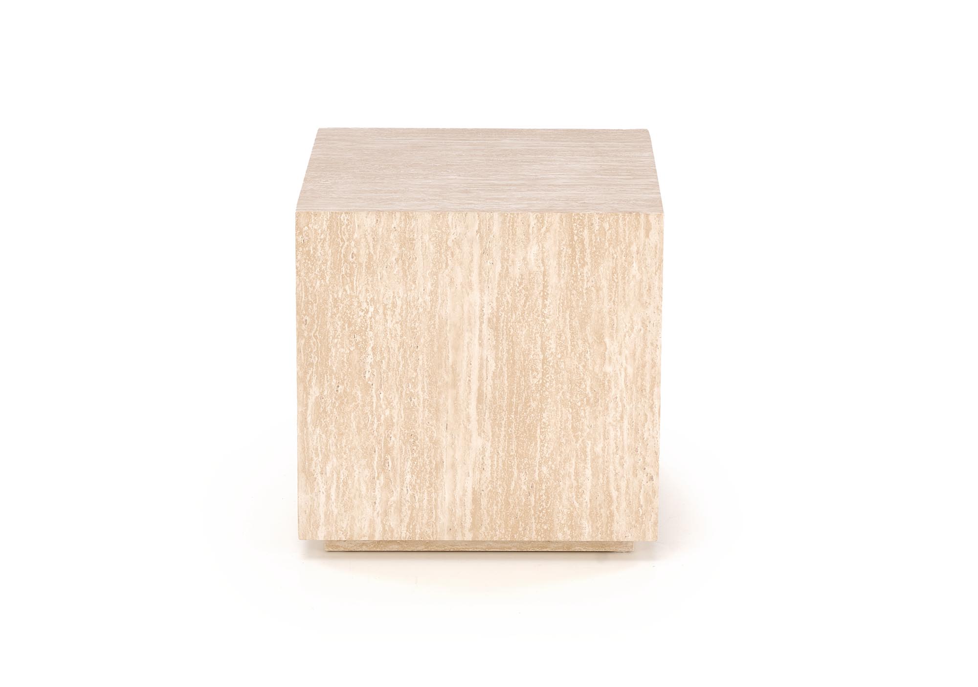 TRAVETINO S KWADRAT konferenčný stolík, 45/45/45cm, dyhovaná MDF, travertín