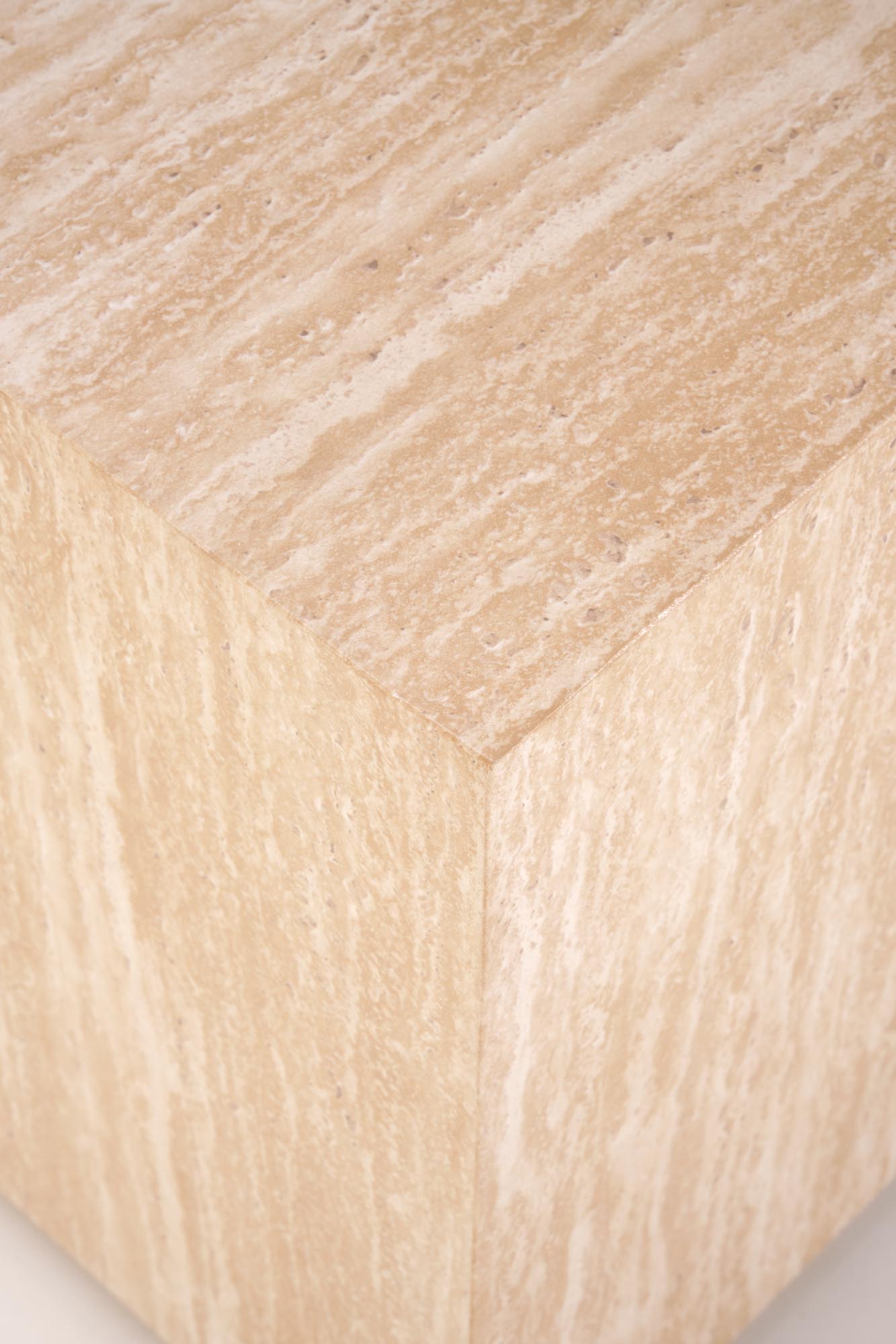 TRAVETINO S KWADRAT konferenčný stolík, 45/45/45cm, dyhovaná MDF, travertín