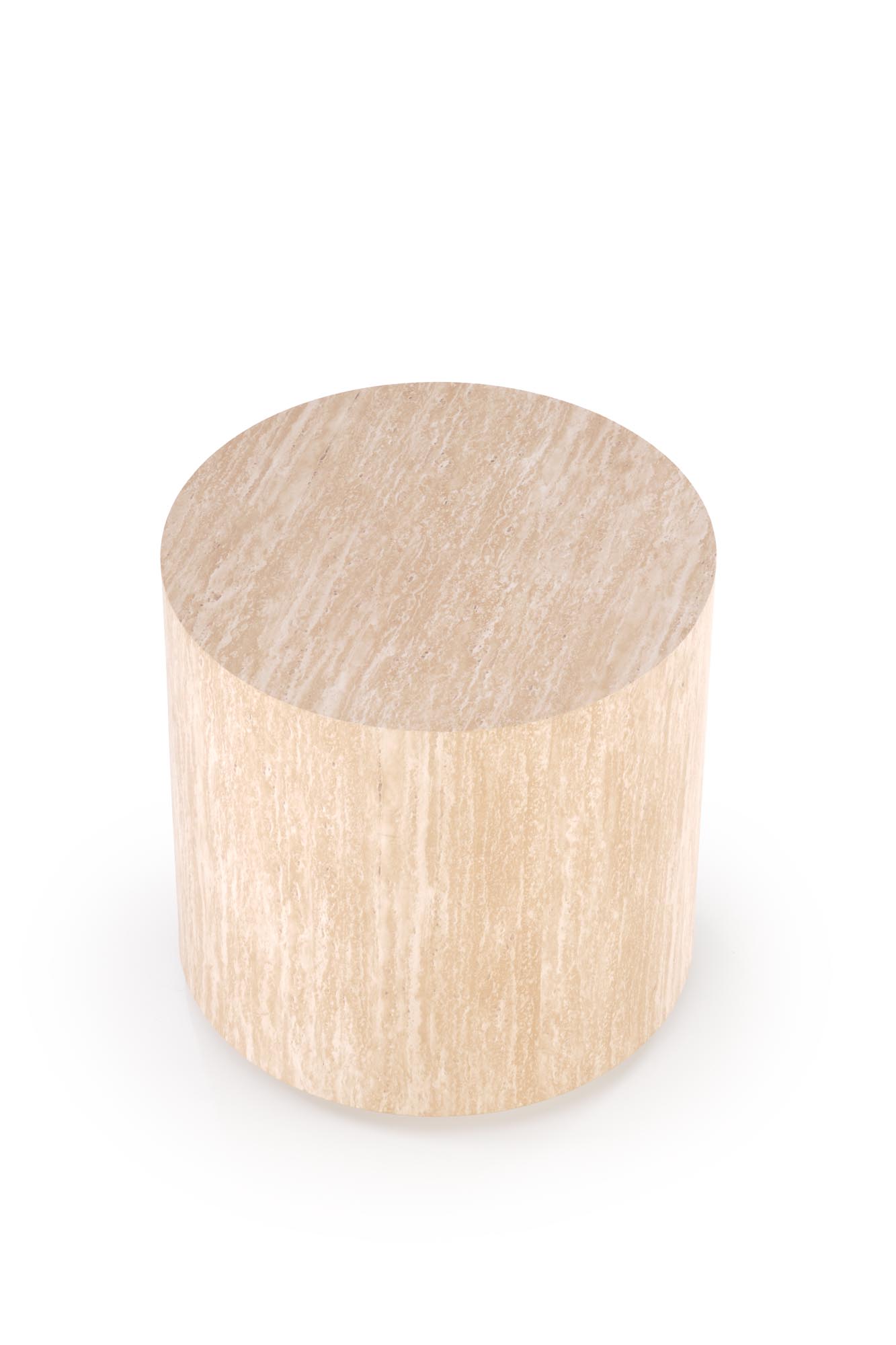 TRAVERTINO S konferenčný stolík okrúhly,45/45/45cm, dyhovaná MDF, travertín