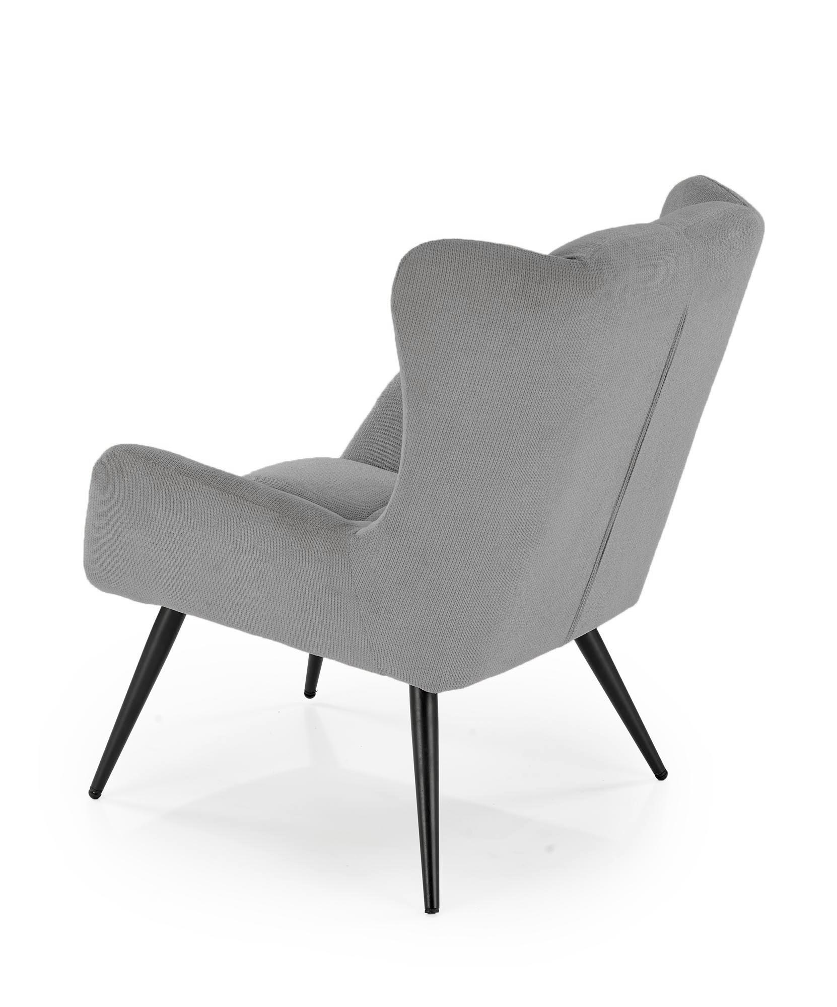 BYRON kreslo, látka VARDO#11/ oceľ, sivá/ čierna