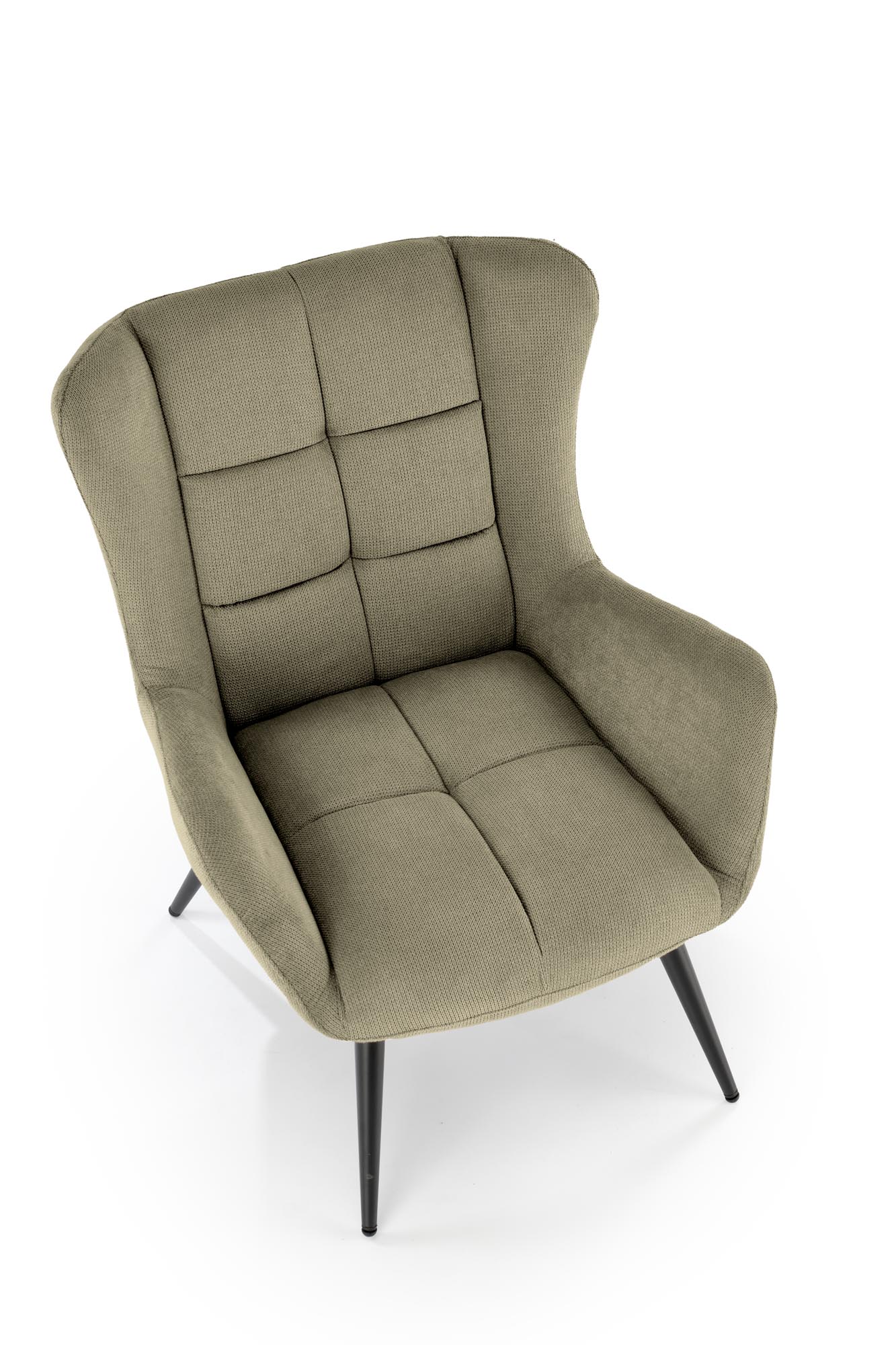 BYRON kreslo, látka VARDO#74/ oceľ, olivová/ čierna