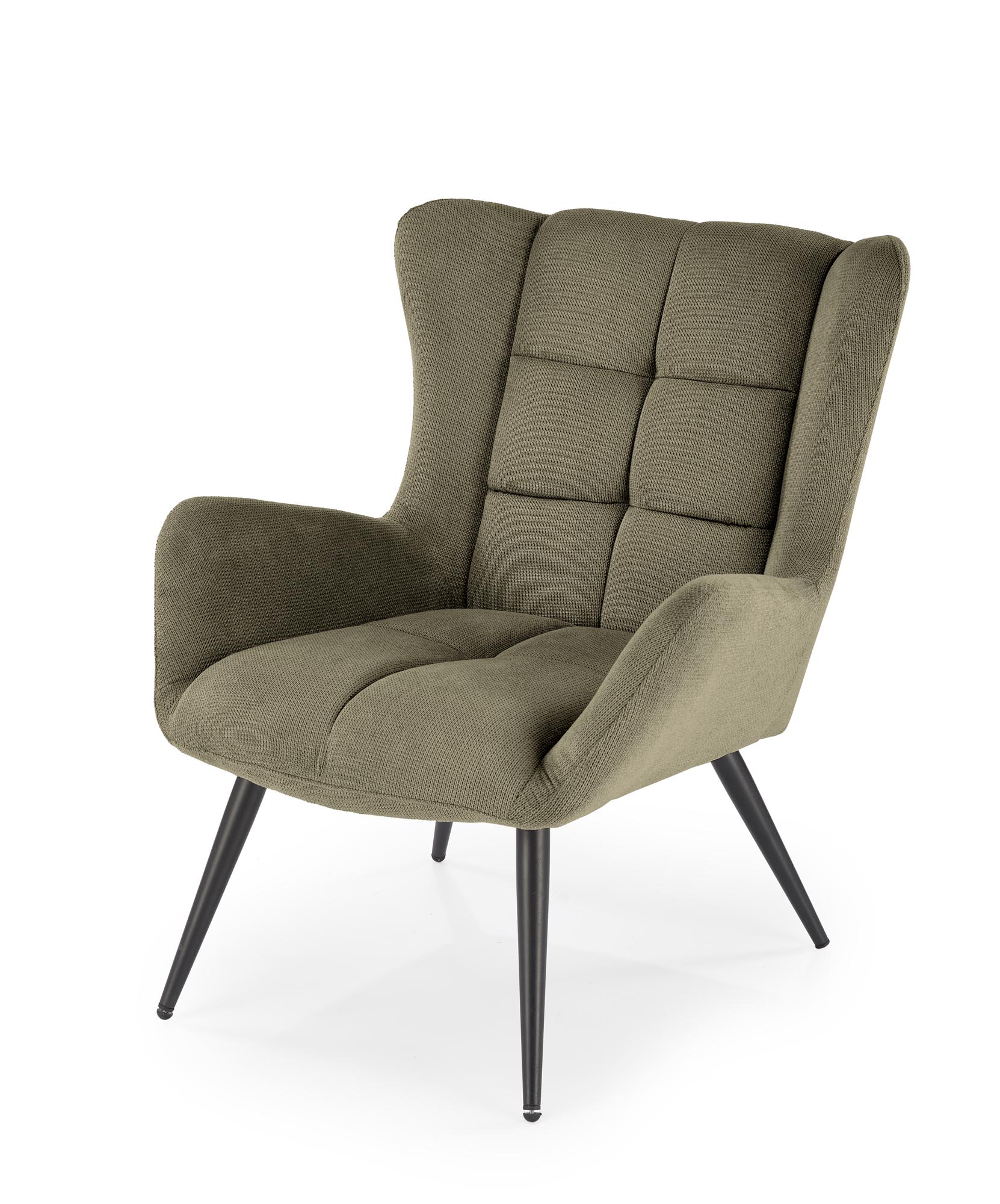 BYRON kreslo, látka VARDO#74/ oceľ, olivová/ čierna