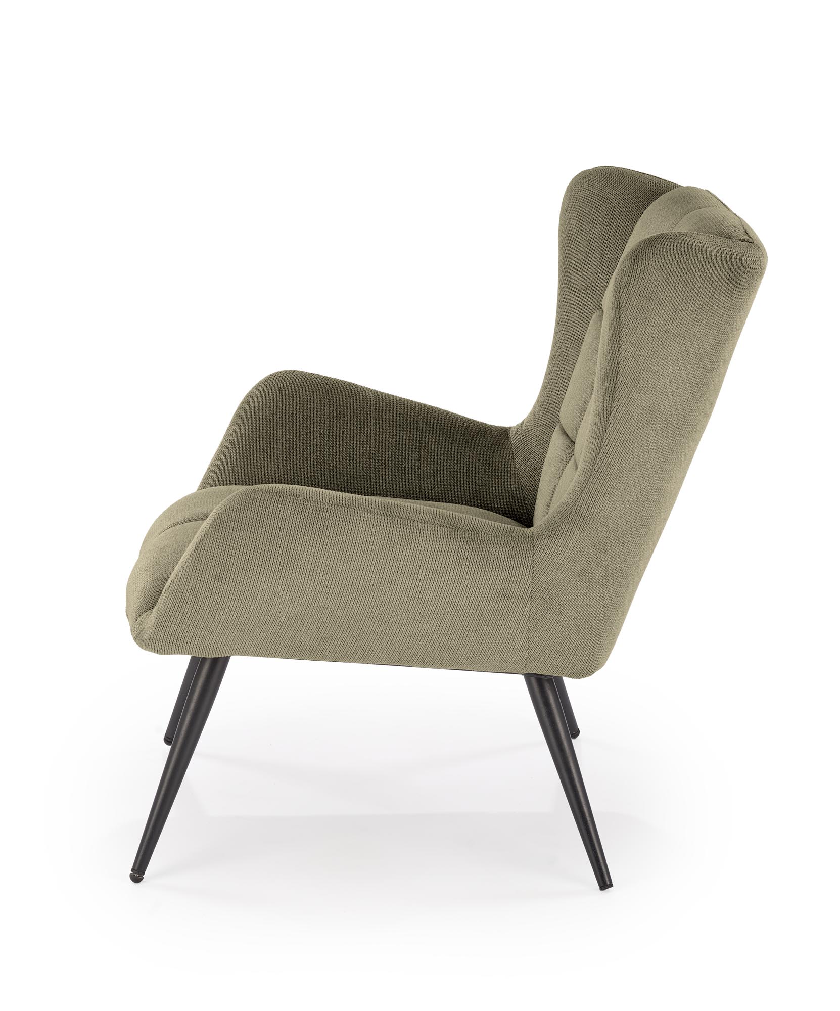BYRON kreslo, látka VARDO#74/ oceľ, olivová/ čierna