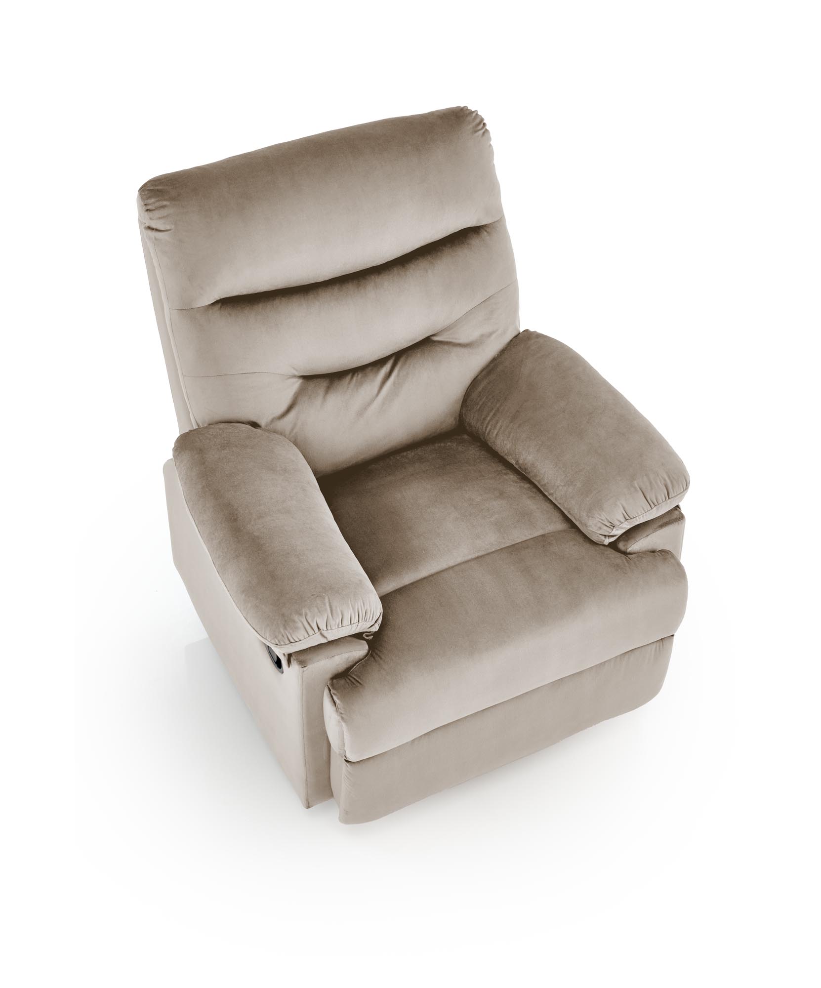 DRAGER kreslo rozkladacie , velvet/oceľ, béžová