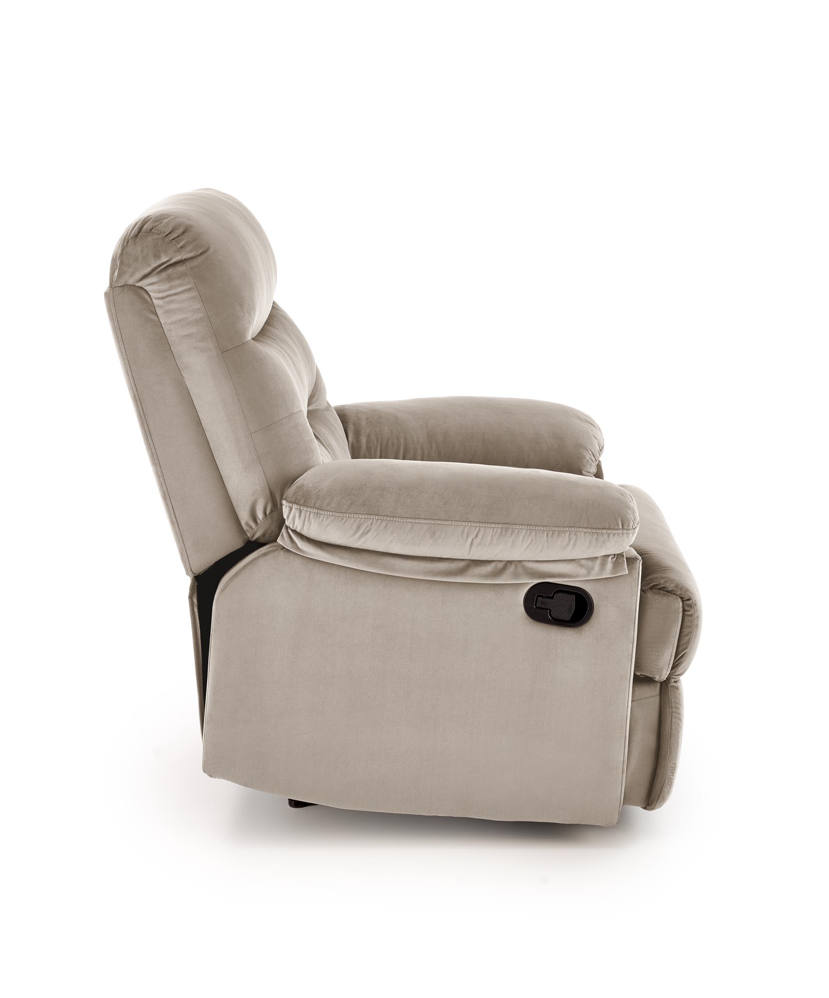 DRAGER kreslo rozkladacie , velvet/oceľ, béžová