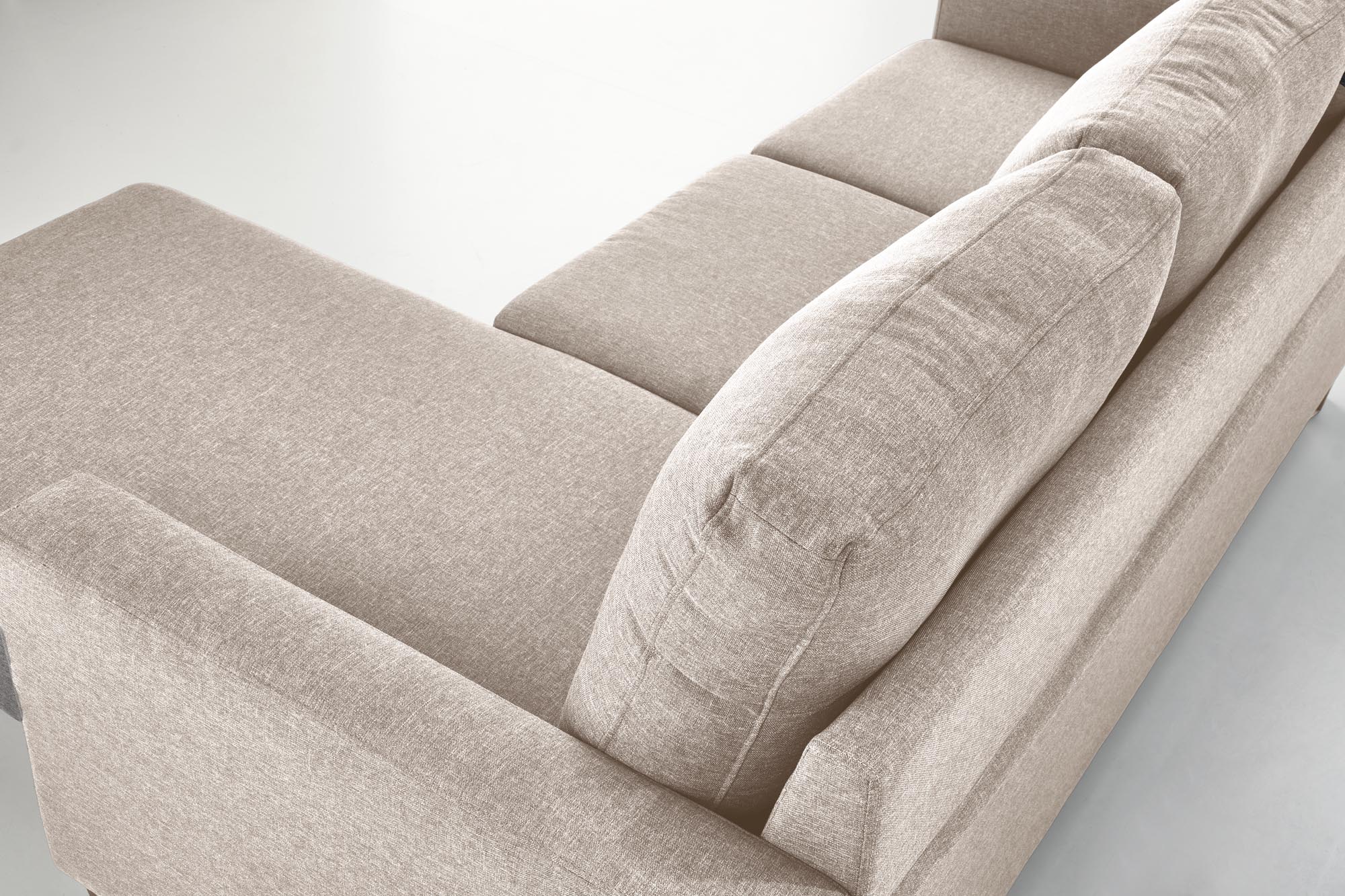 GERSON pohovka s podnožkou, látka béžová