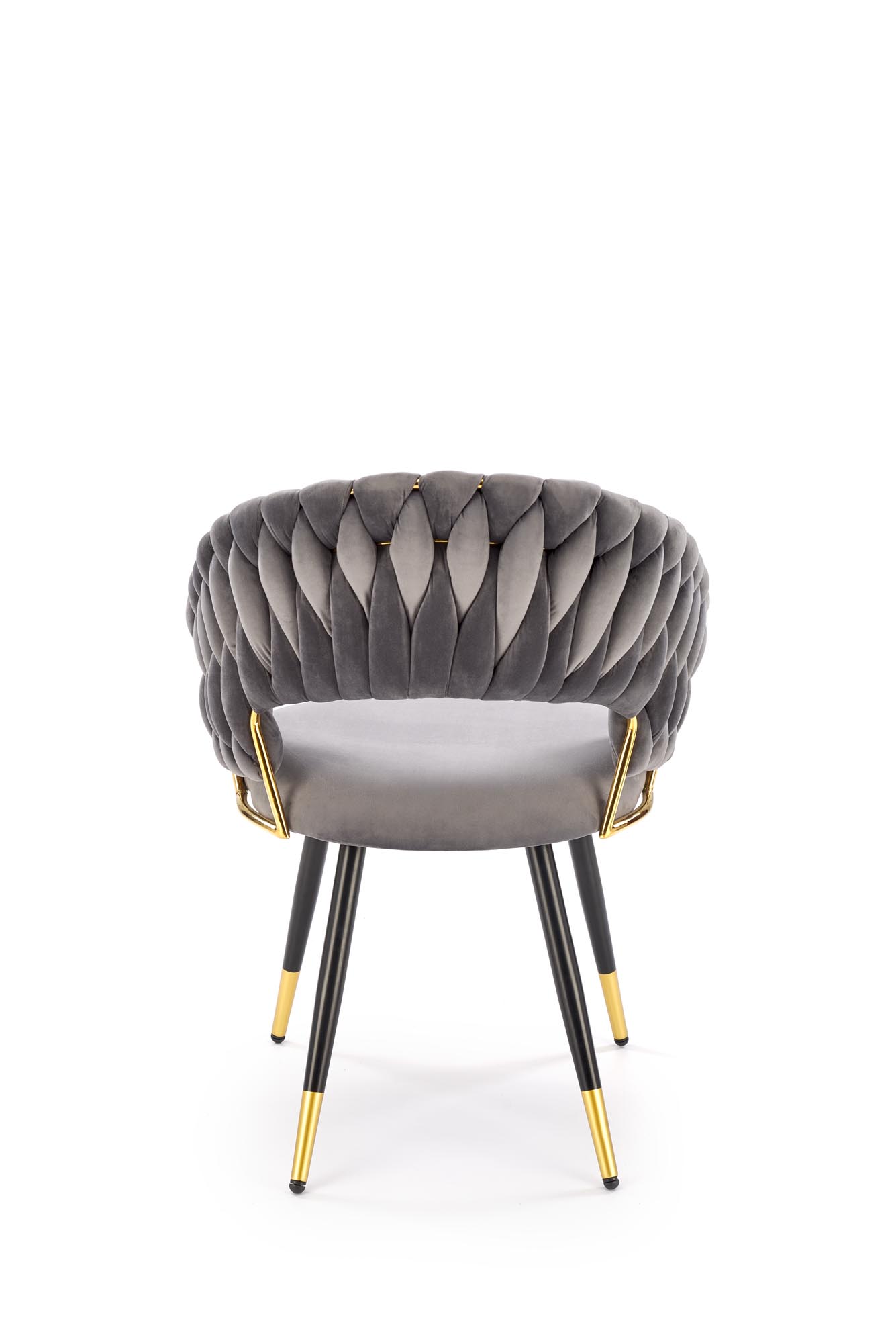 K551 jedálenská stolička, látka BLUVEL#14 sivá/zlatá