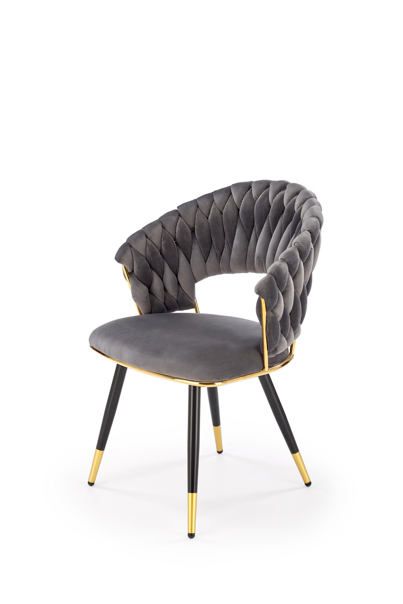 K551 jedálenská stolička, látka BLUVEL#14 sivá/zlatá