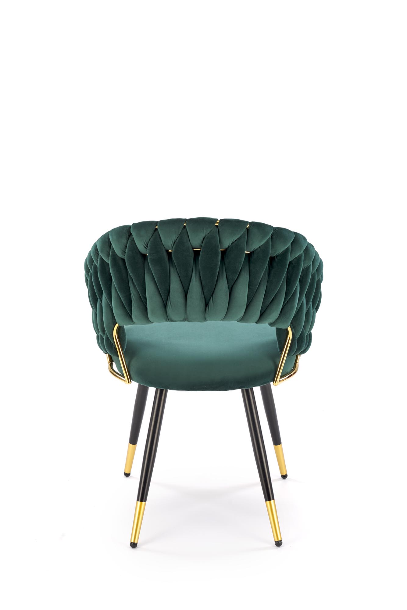 K551 jedálenská stolička, látka BLUVEL#78 tmavozelená/zlatá