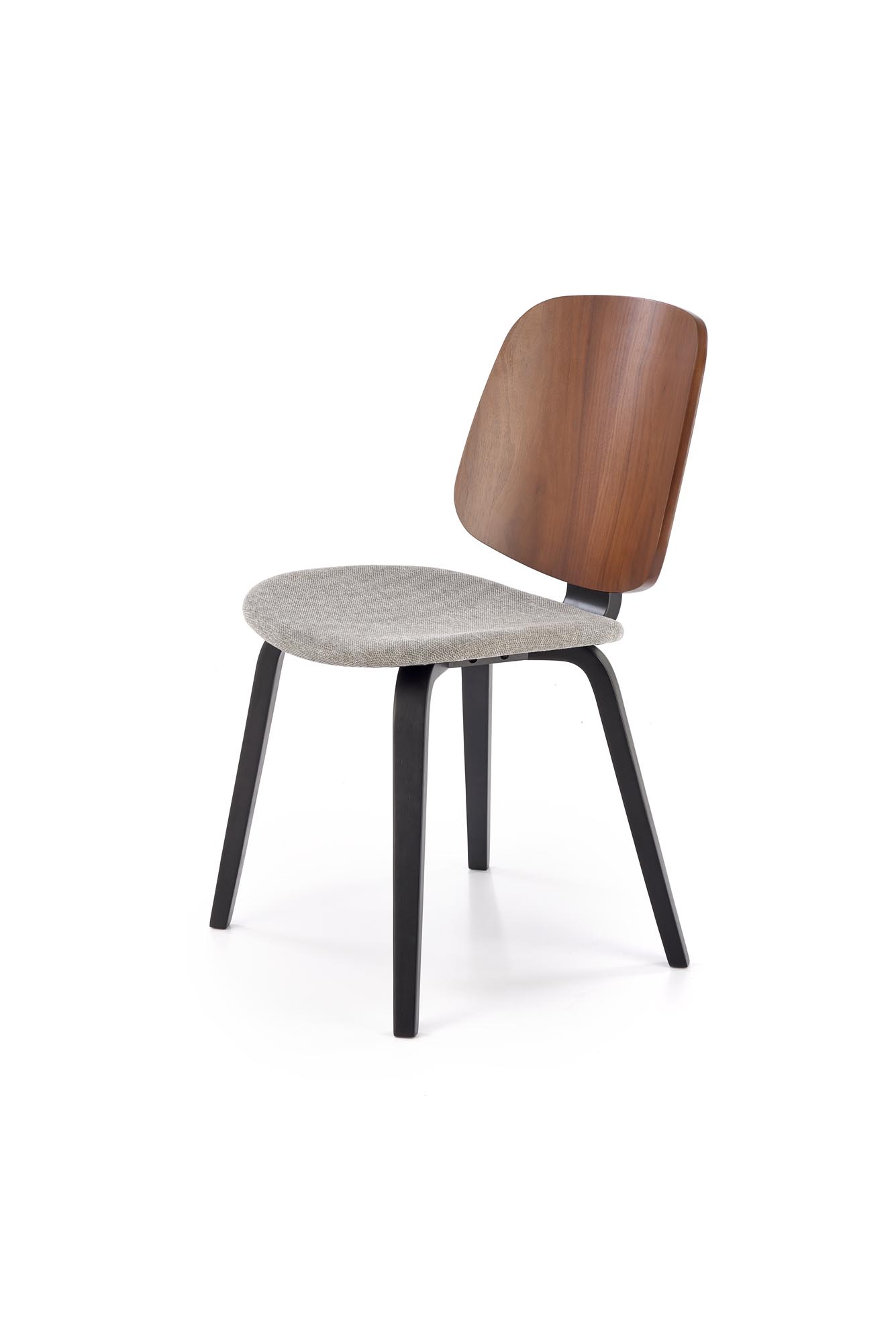 K563 jedálenská stolička, látka/drevo, orechová/sivá/čierna