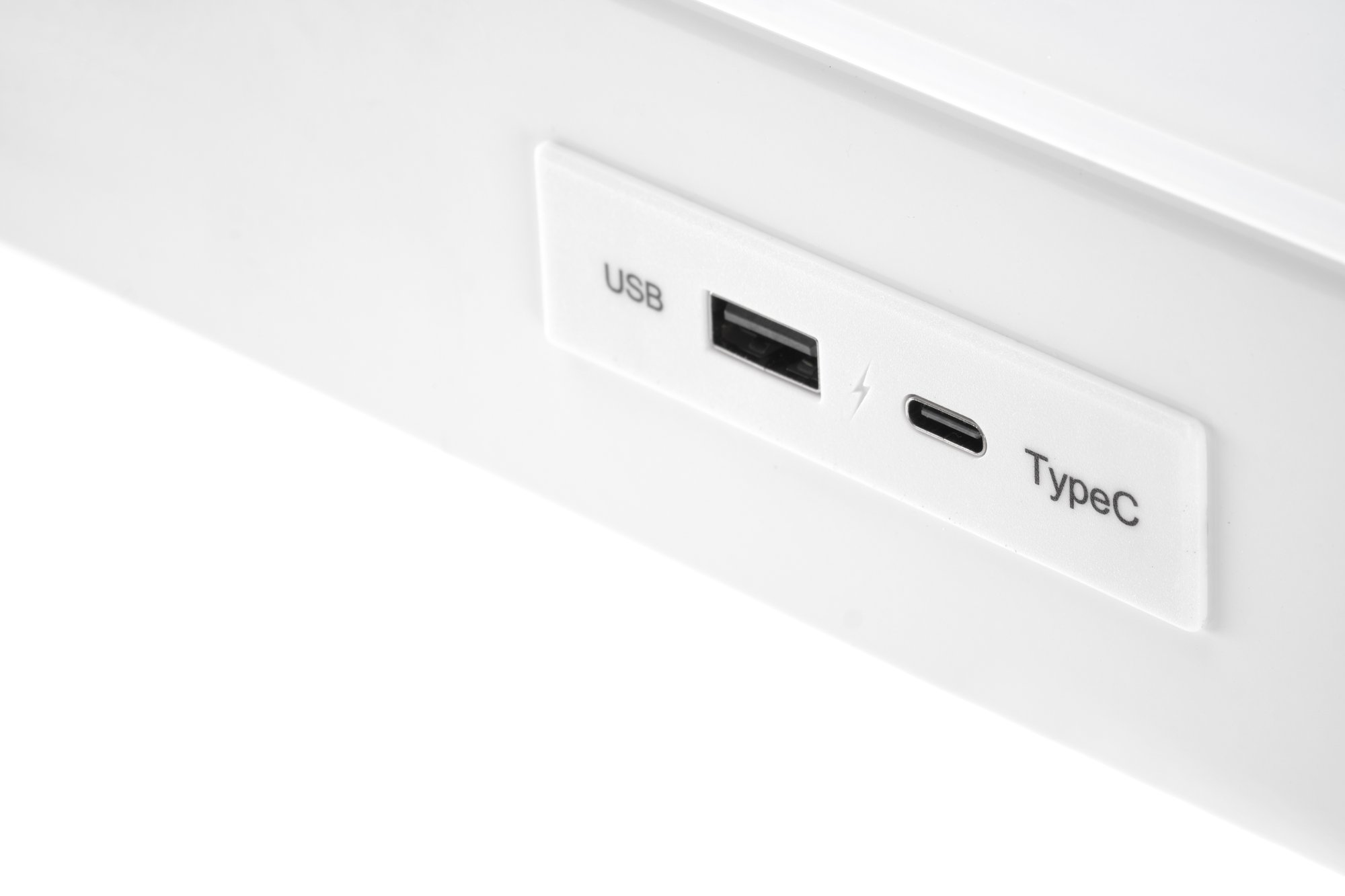 B-52 písací stolík, nastav.výška+displey+USB, sklo/kov, bialy