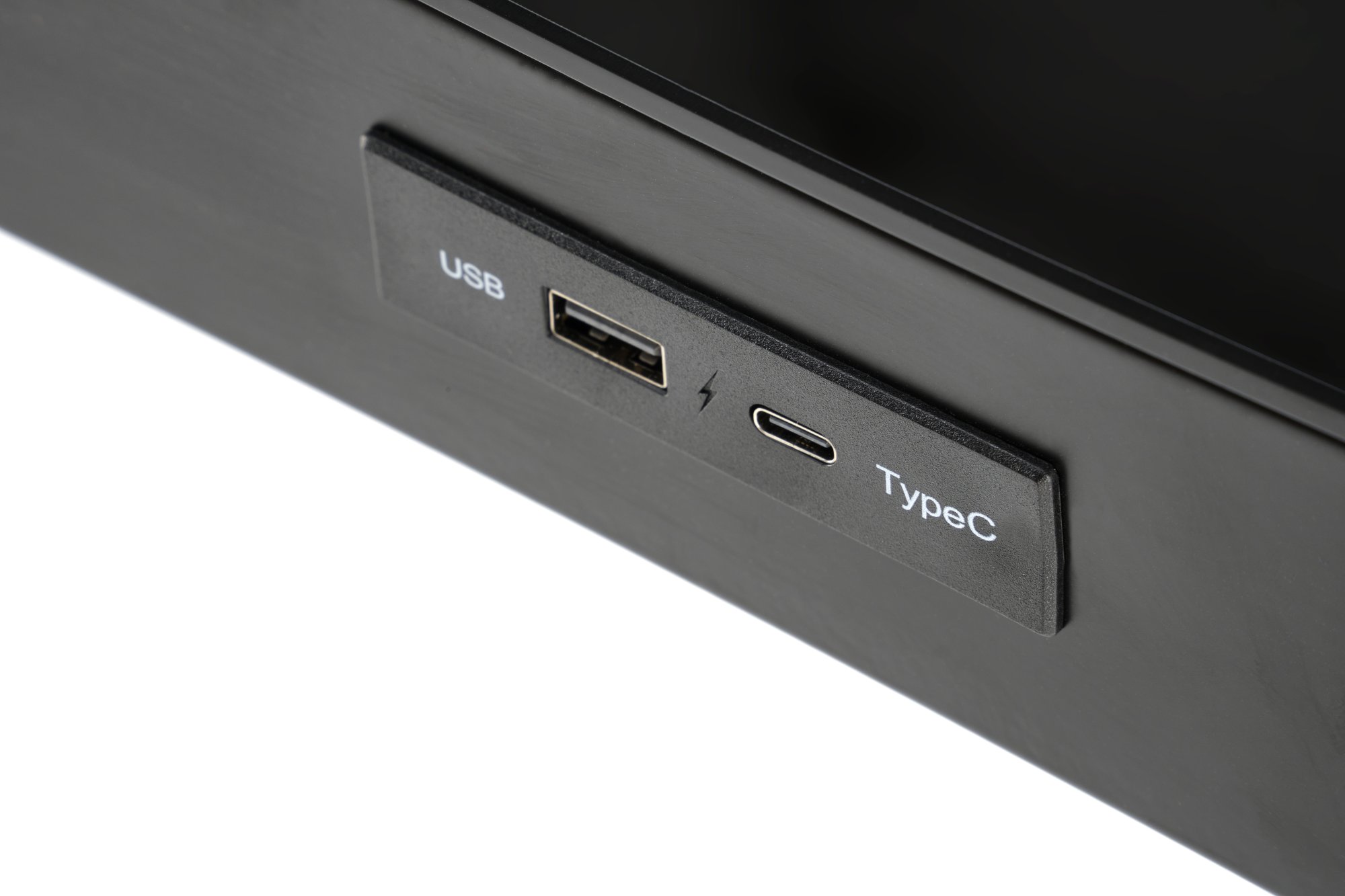 B-52 písací stolík, nastav.výška+displey+USB, sklo/kov, čierny